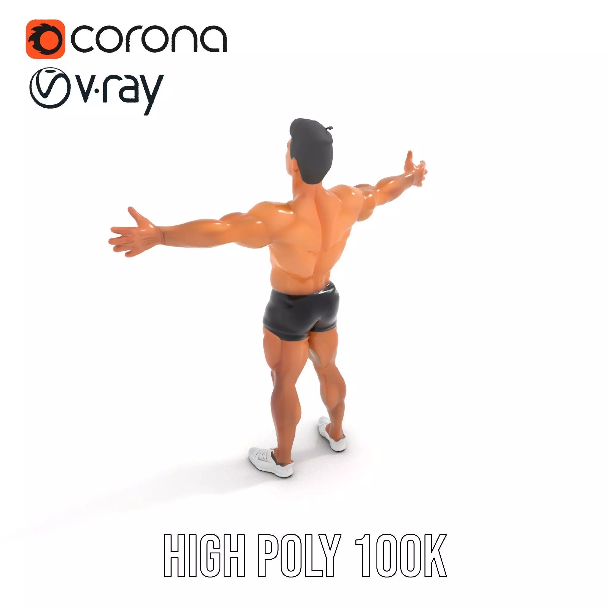 Dynamic Athletic Male Character Model Pack Low-poly 3D model_14