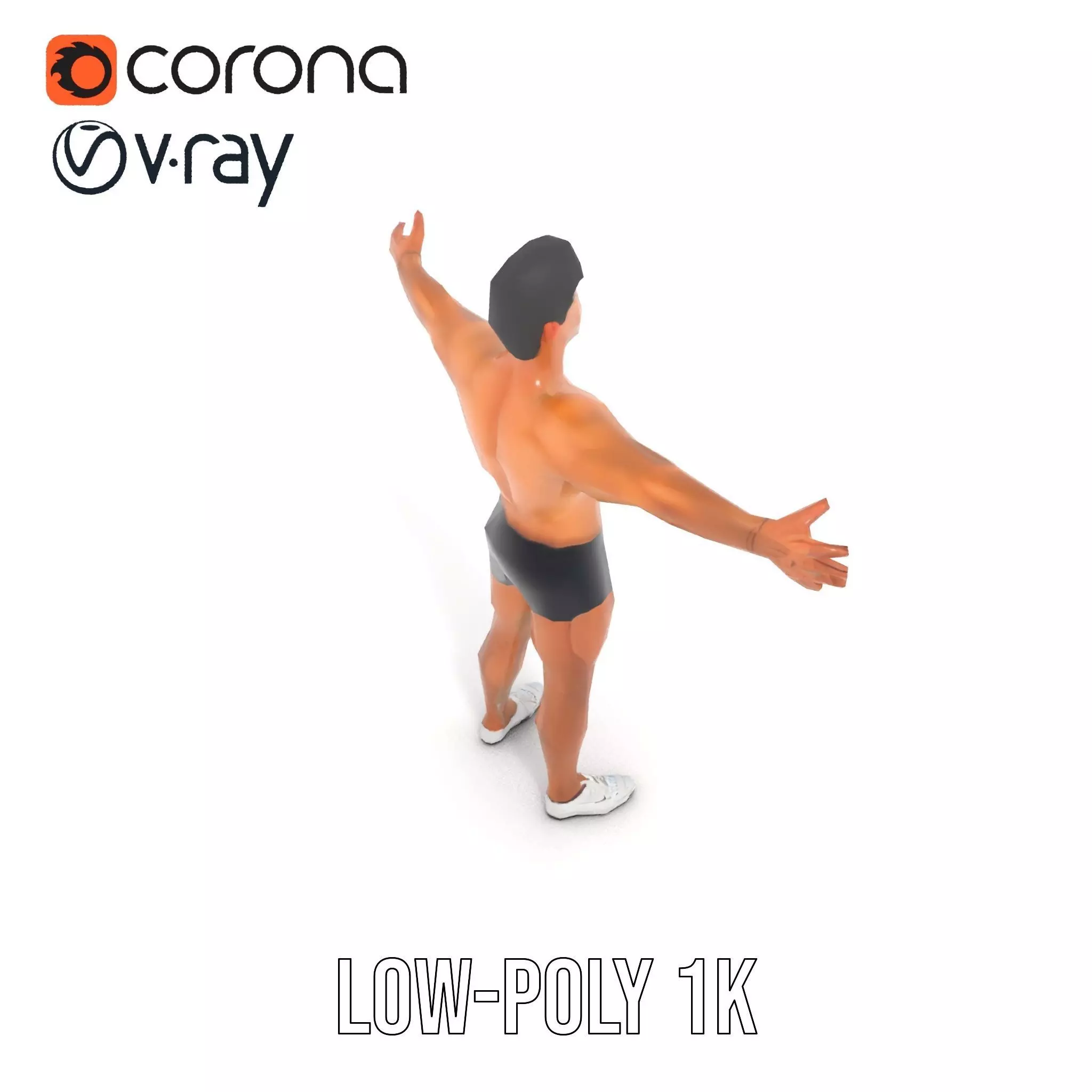 Dynamic Athletic Male Character Model Pack Low-poly 3D model_8