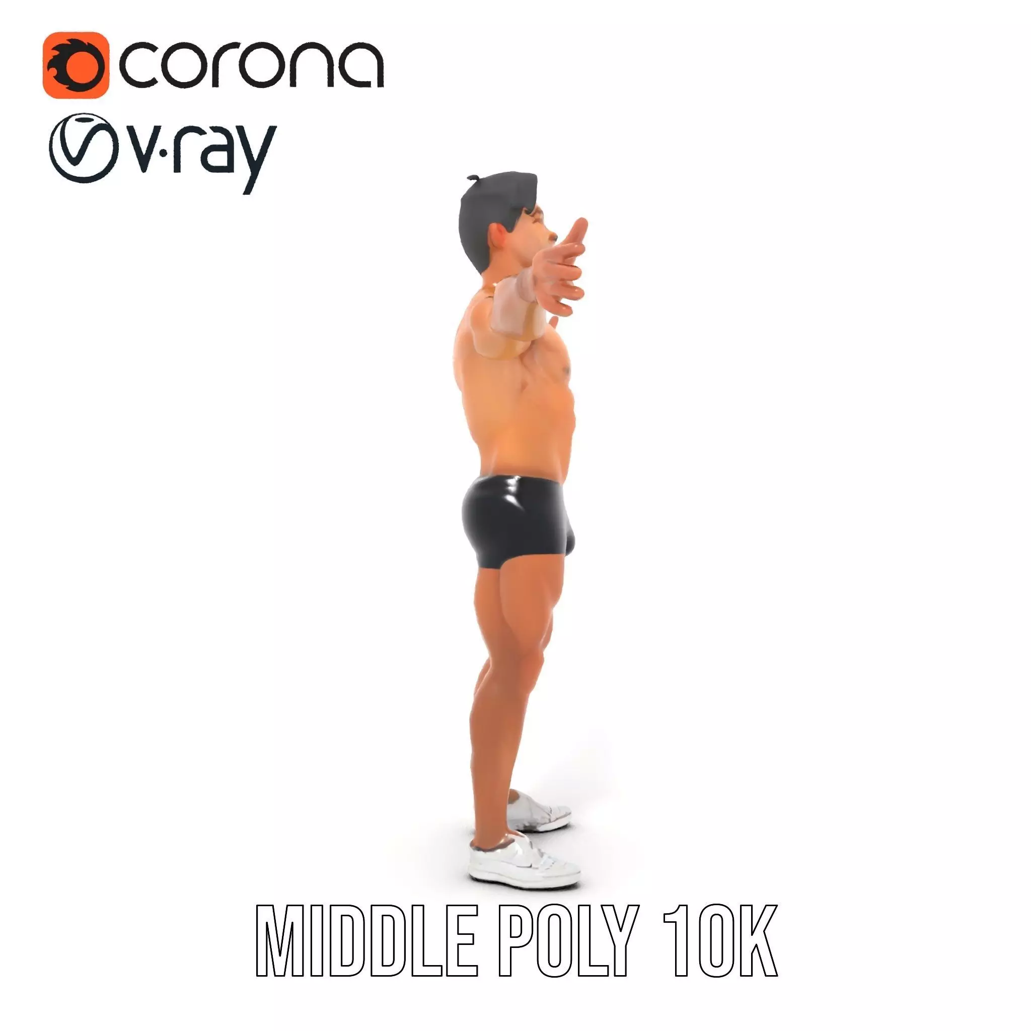 Dynamic Athletic Male Character Model Pack Low-poly 3D model_21