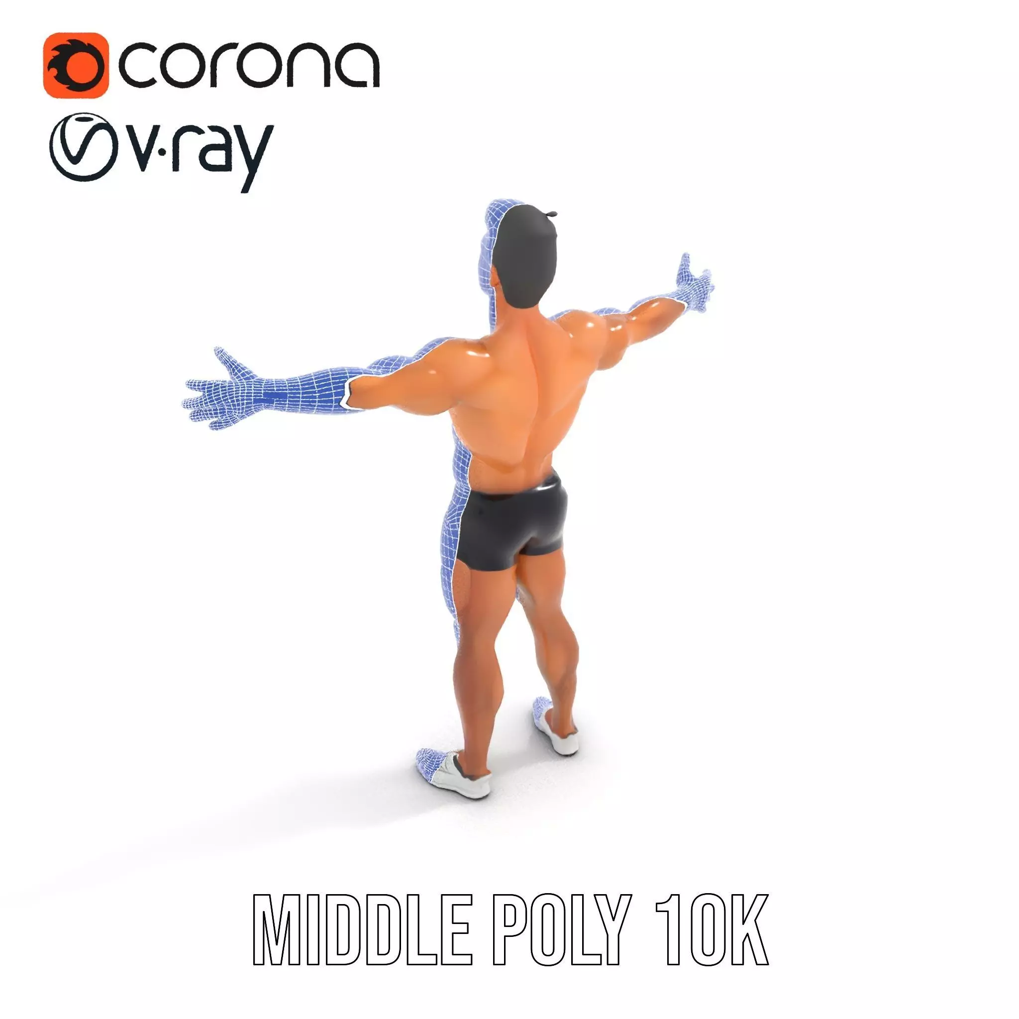 Dynamic Athletic Male Character Model Pack Low-poly 3D model_12