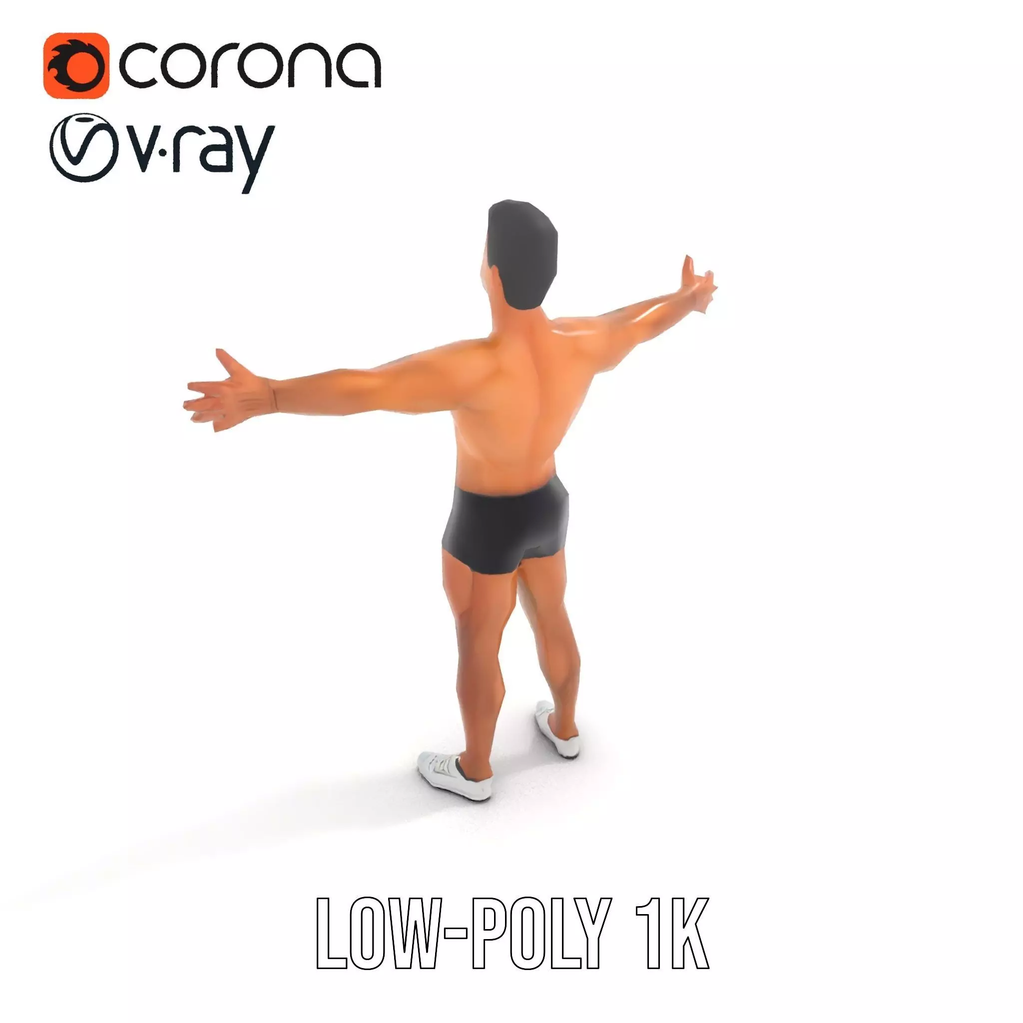 Dynamic Athletic Male Character Model Pack Low-poly 3D model_10