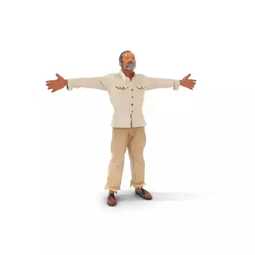 Casual Outfit Character Model Pack with TPose for Animation Low-poly 3D model