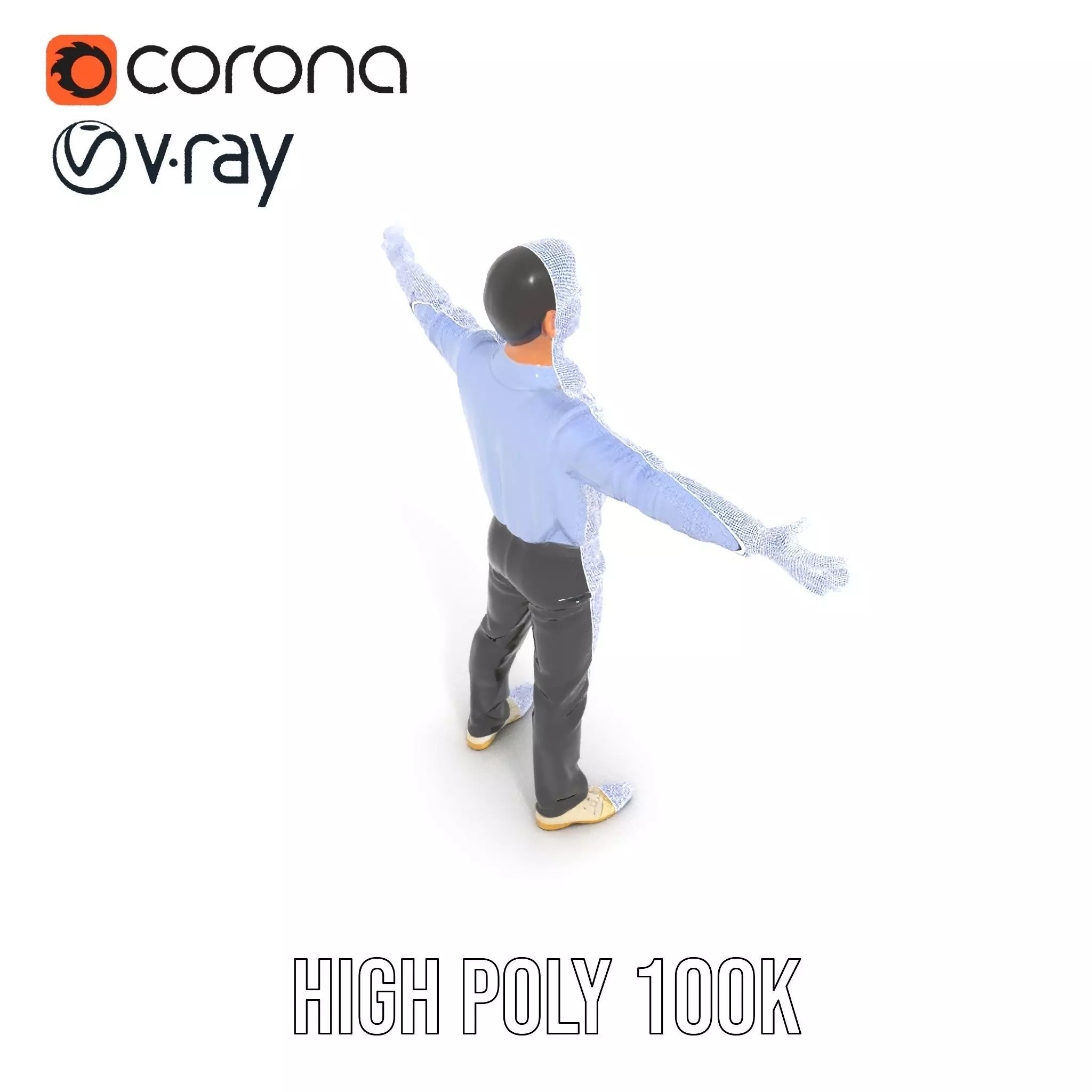 Businessman in Formal Attire Model Pack Low-poly 3D model_29