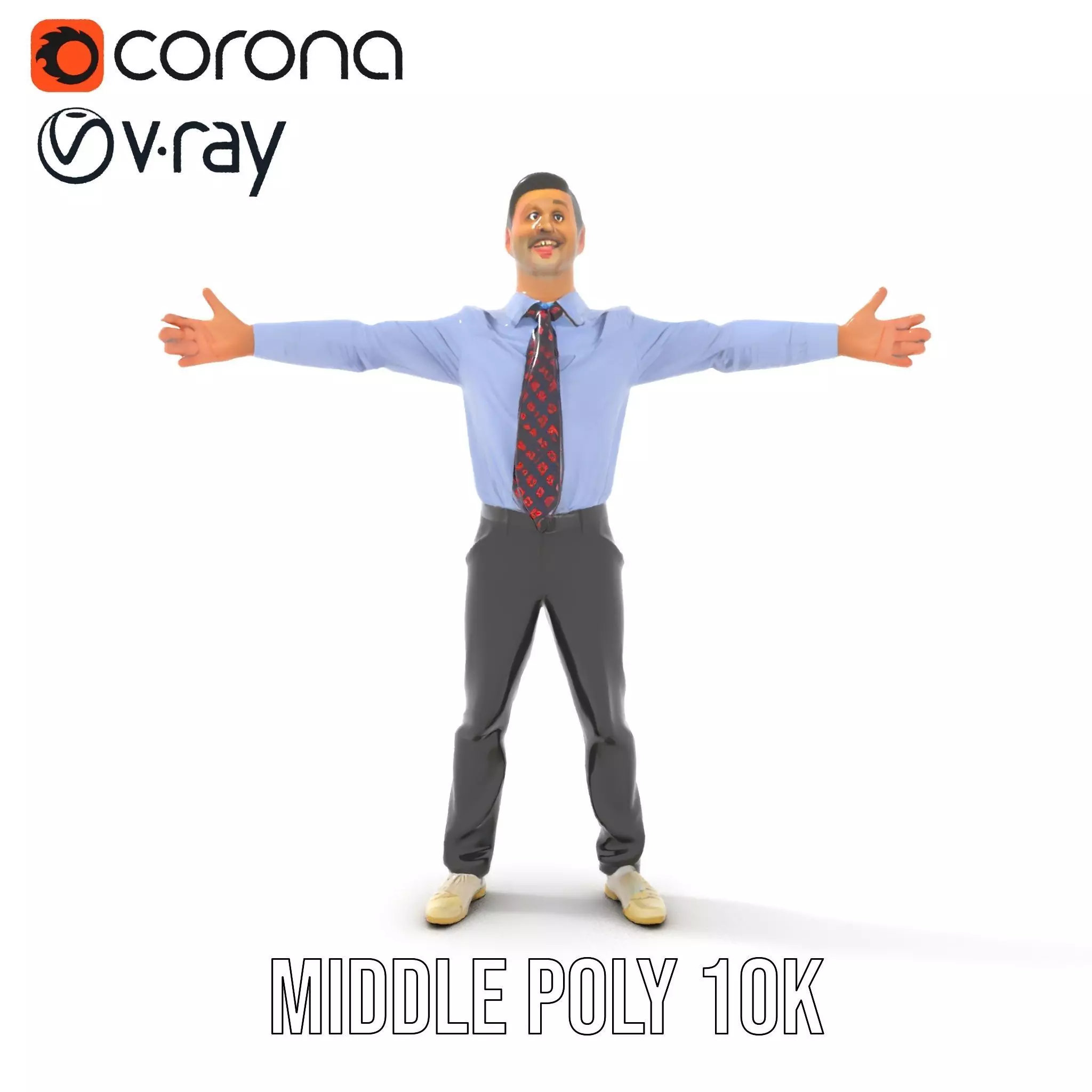 Businessman in Formal Attire Model Pack Low-poly 3D model_12