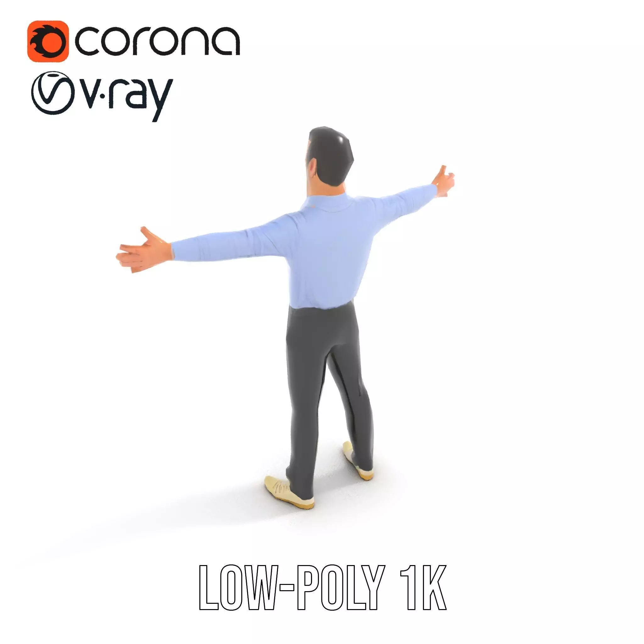 Businessman in Formal Attire Model Pack Low-poly 3D model_13