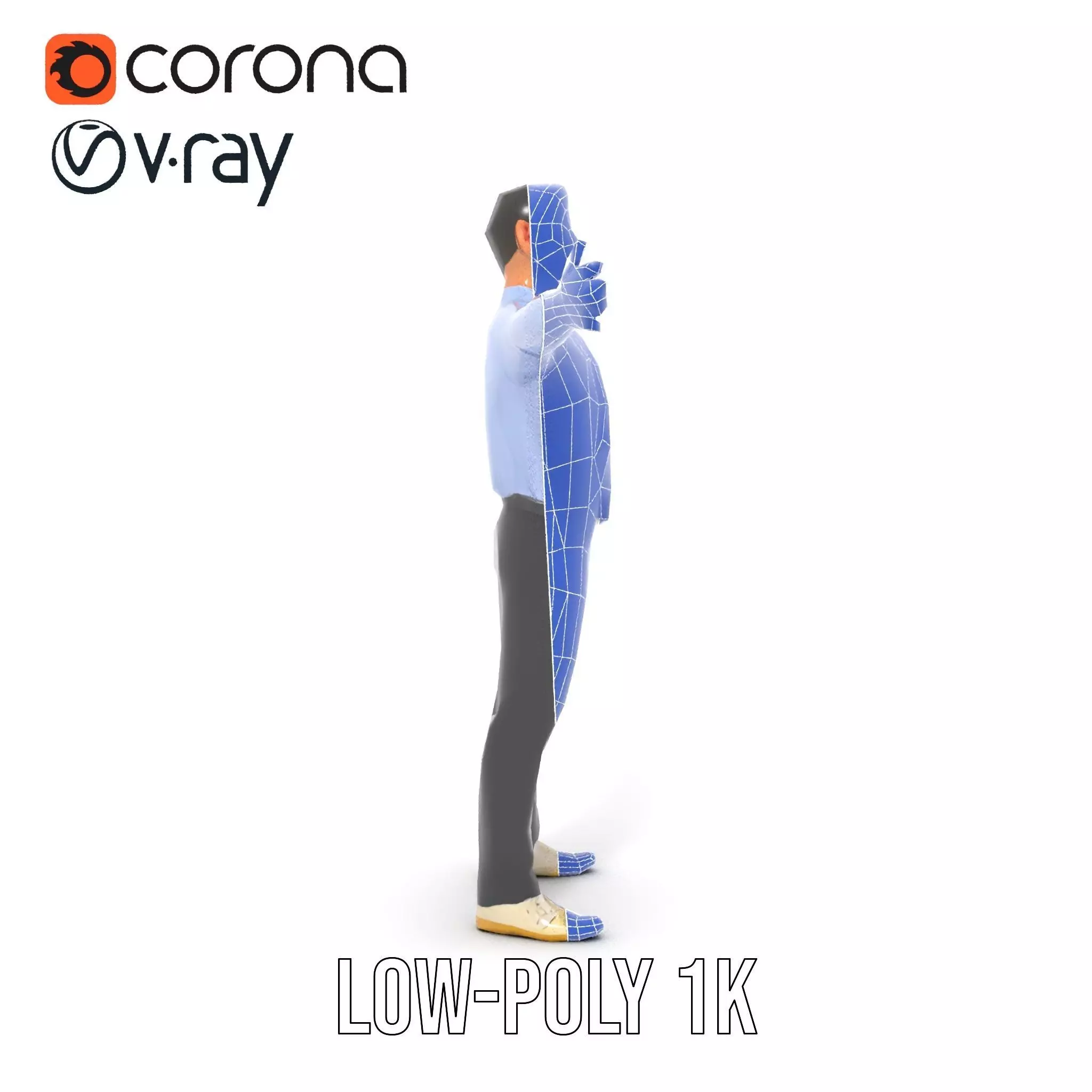 Businessman in Formal Attire Model Pack Low-poly 3D model_25