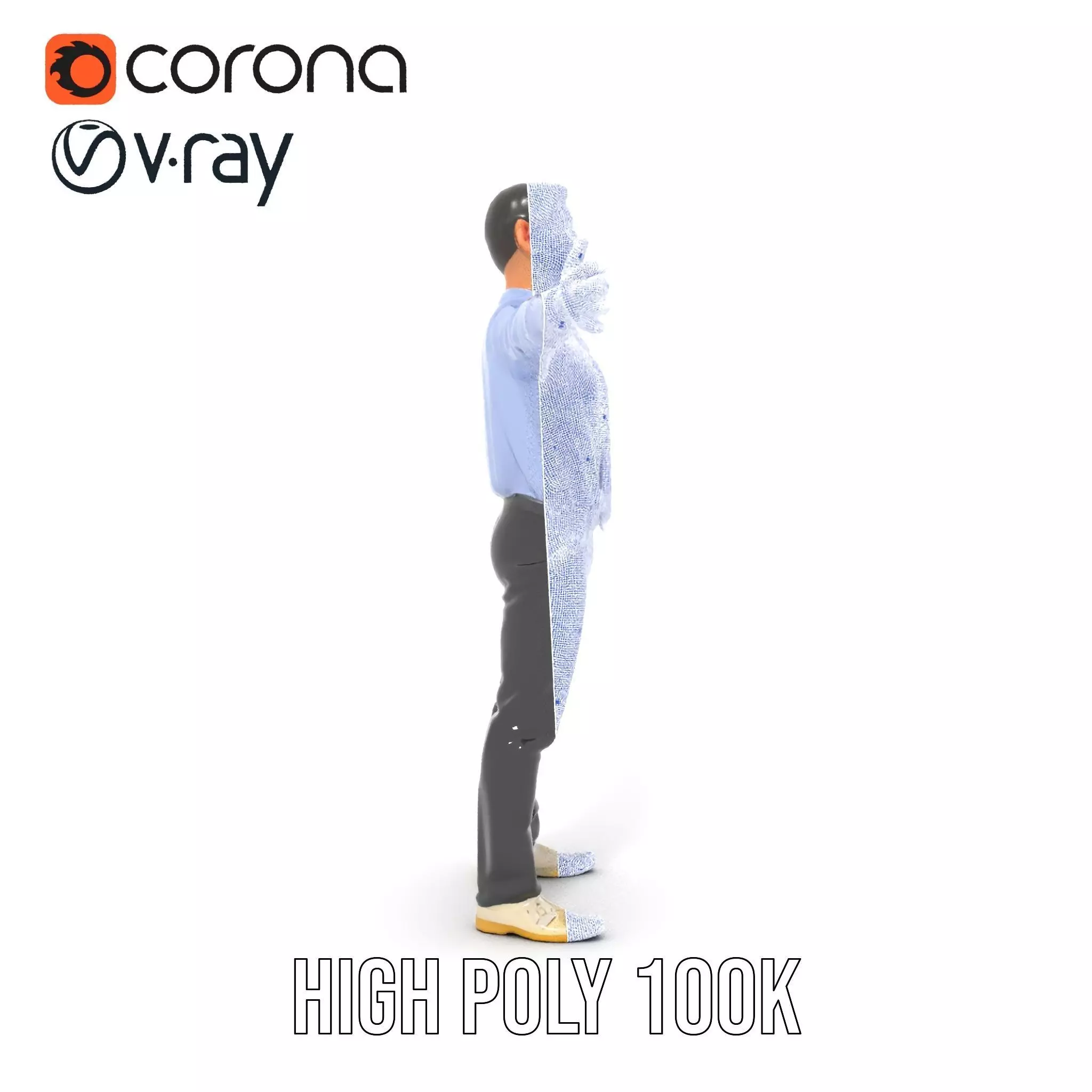 Businessman in Formal Attire Model Pack Low-poly 3D model_32