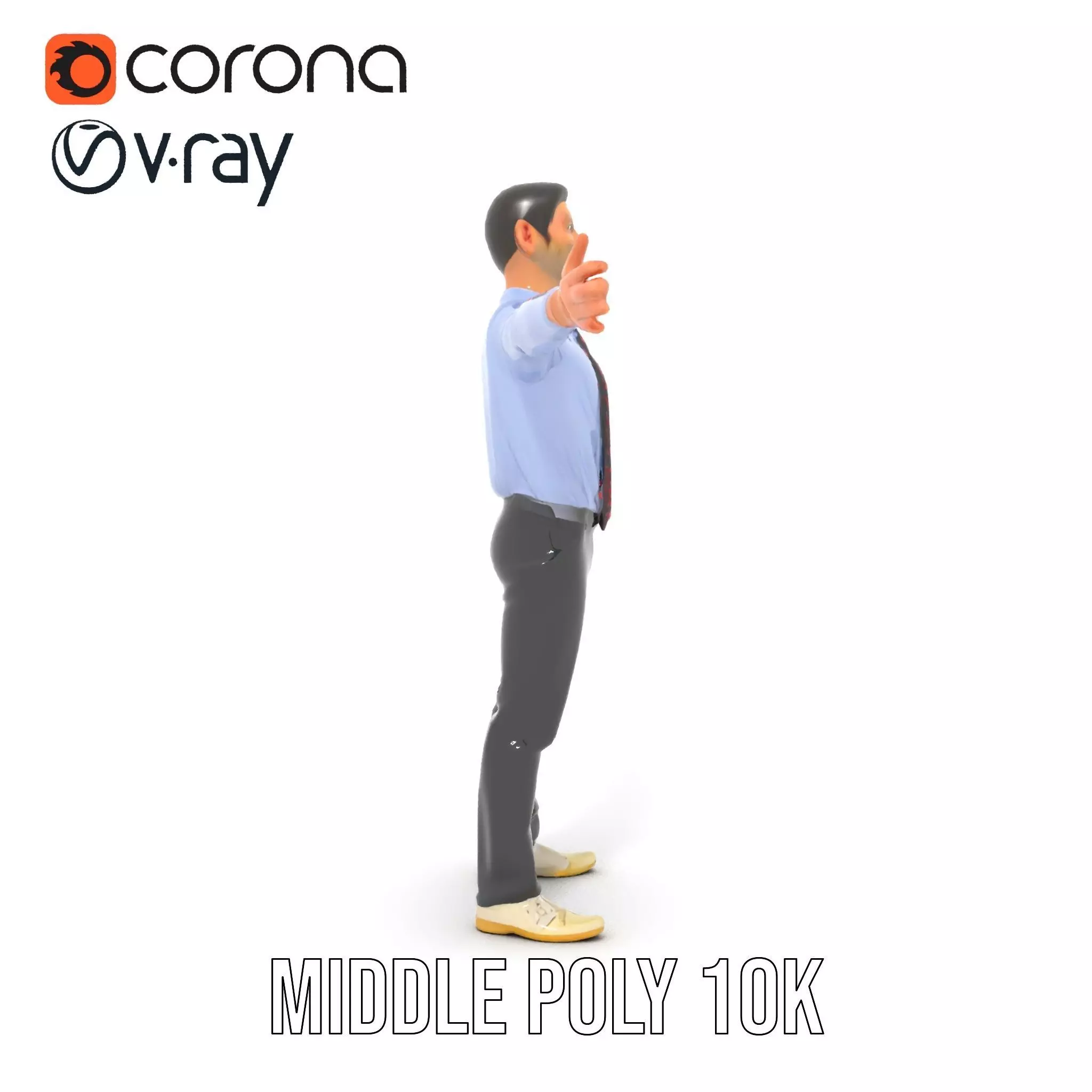 Businessman in Formal Attire Model Pack Low-poly 3D model_15