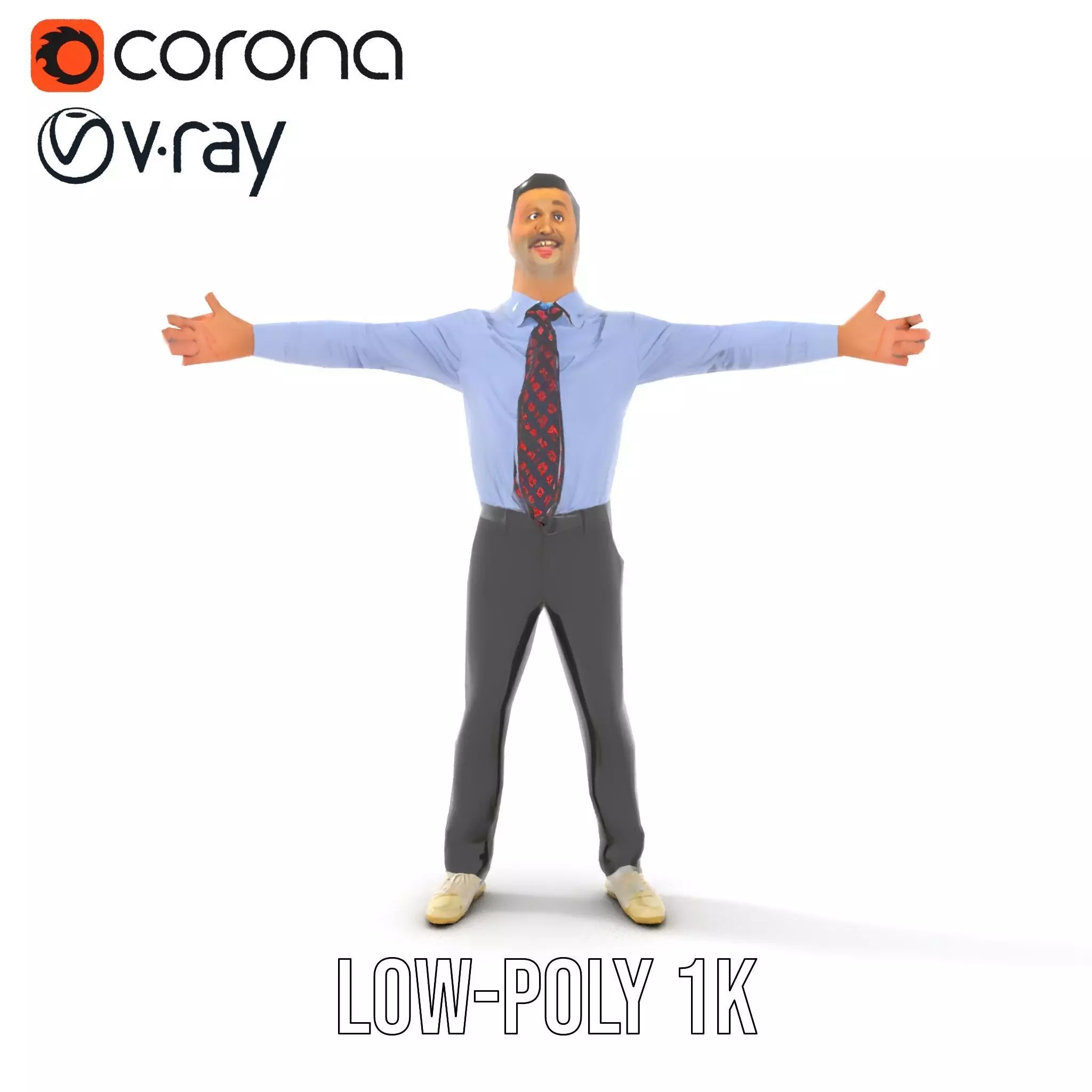 Businessman in Formal Attire Model Pack Low-poly 3D model_22