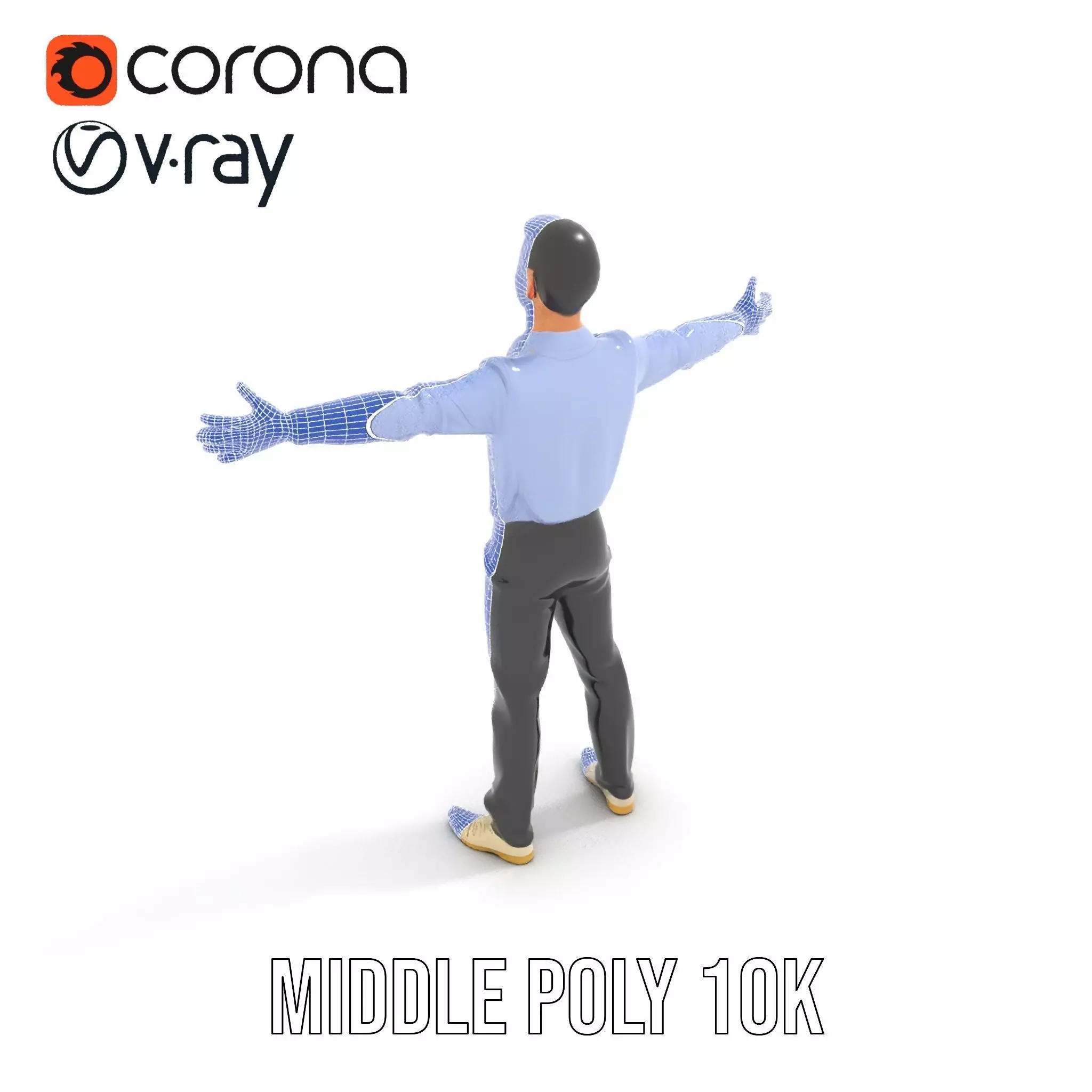 Businessman in Formal Attire Model Pack Low-poly 3D model_24