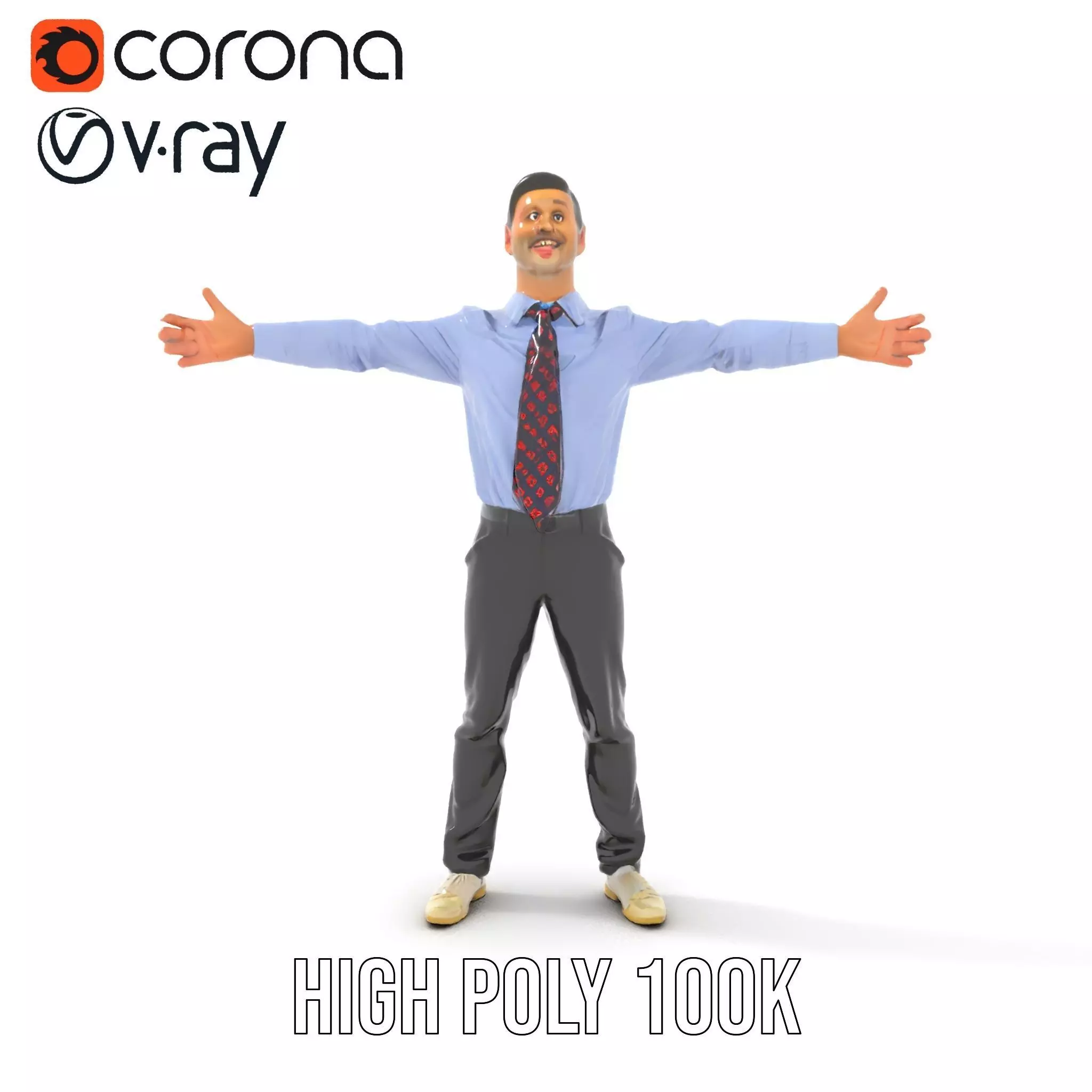 Businessman in Formal Attire Model Pack Low-poly 3D model_14