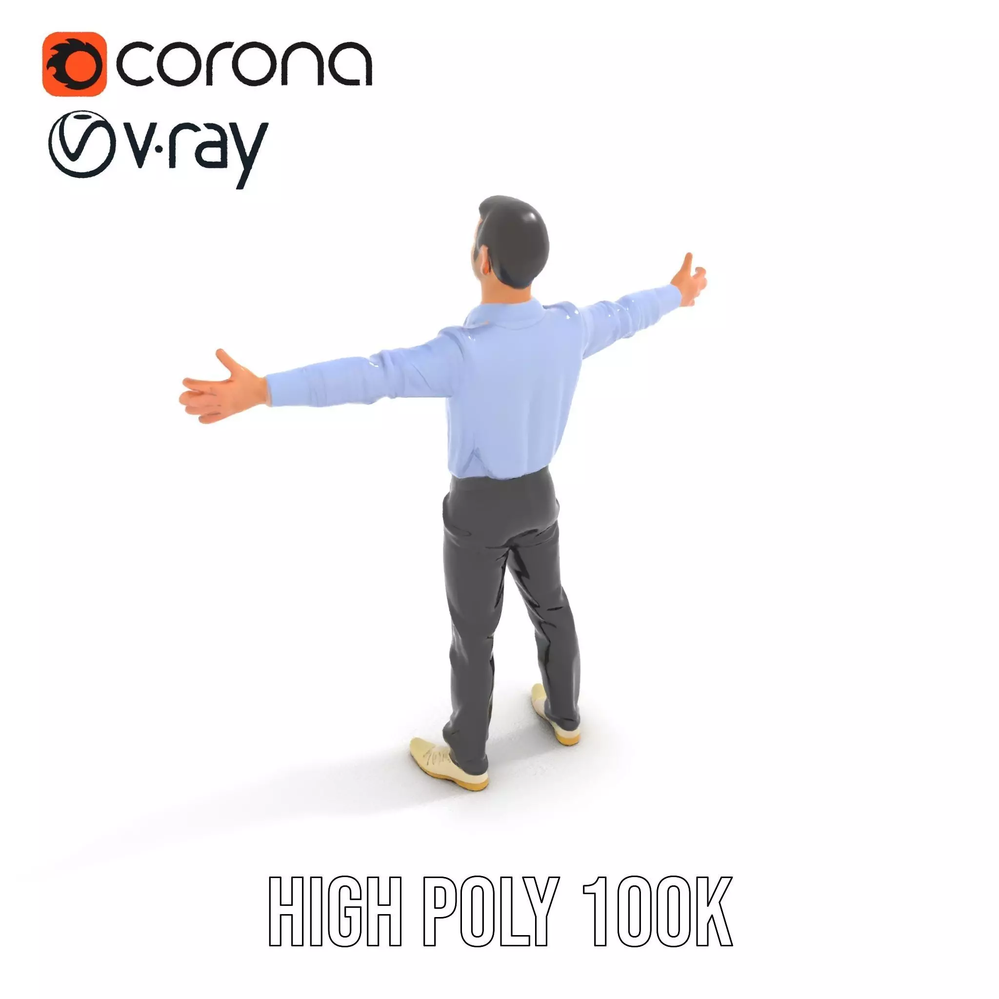 Businessman in Formal Attire Model Pack Low-poly 3D model_11