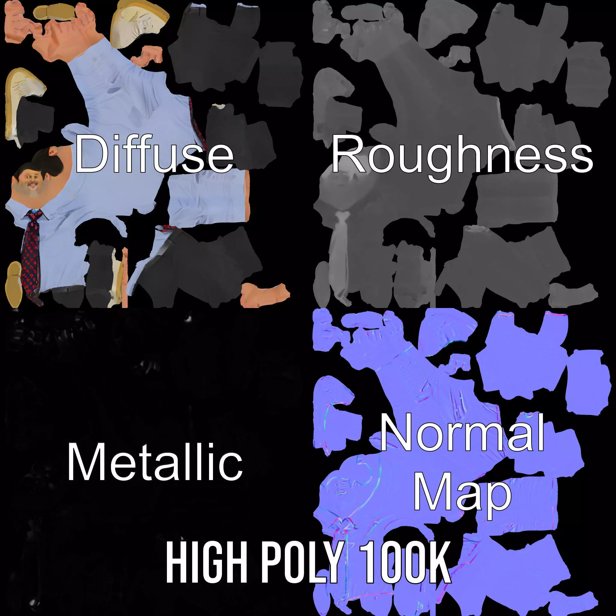 Businessman in Formal Attire Model Pack Low-poly 3D model_3