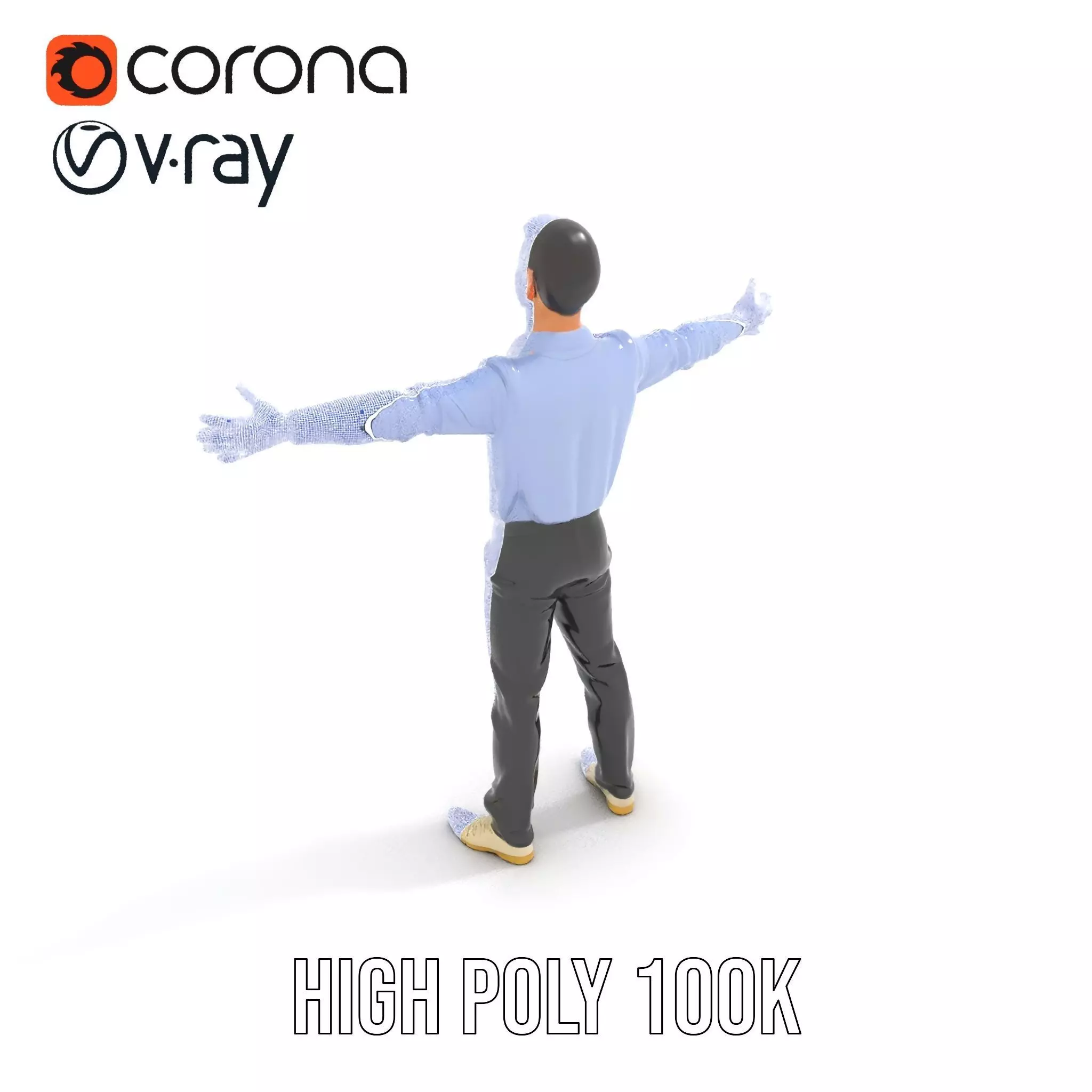 Businessman in Formal Attire Model Pack Low-poly 3D model_26