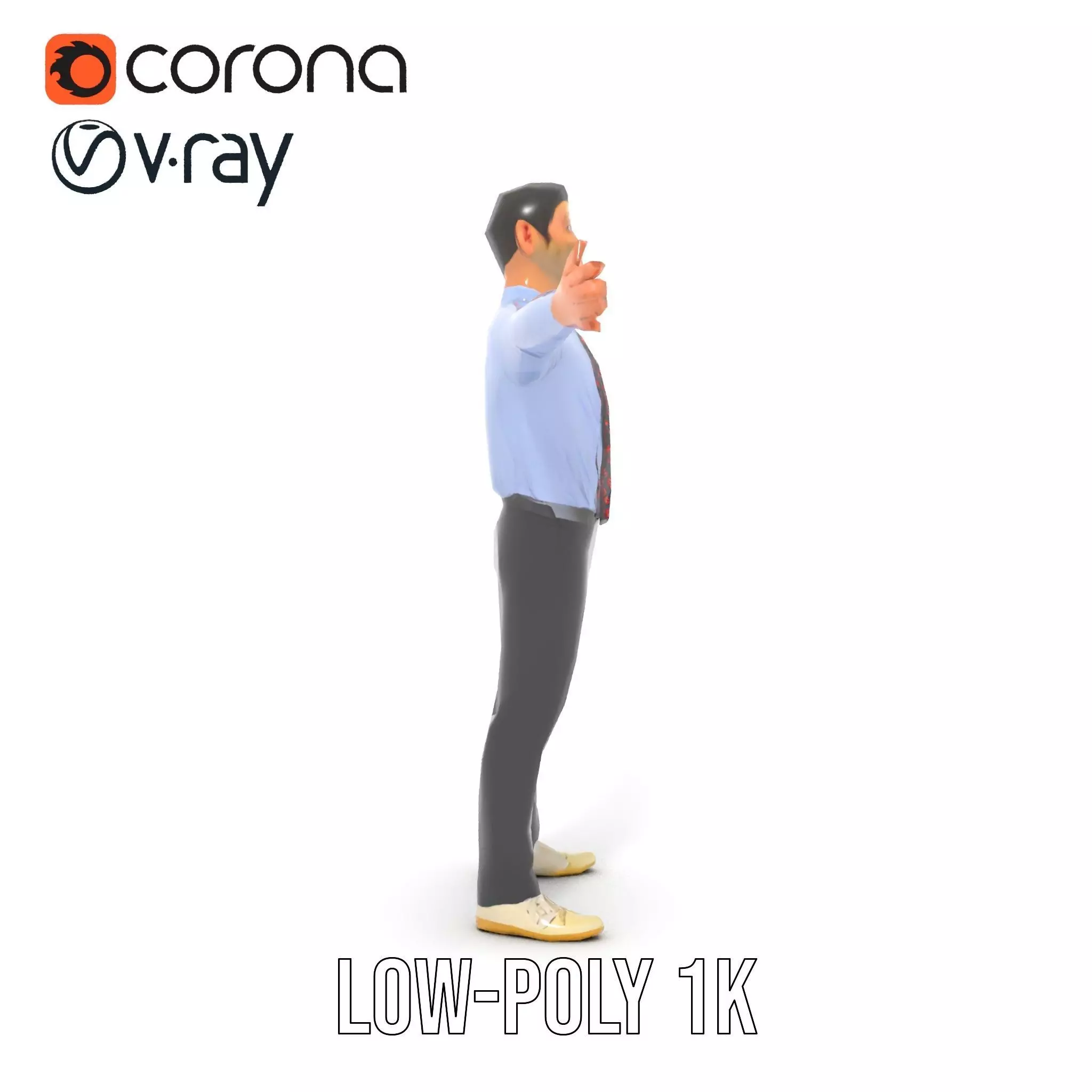 Businessman in Formal Attire Model Pack Low-poly 3D model_8