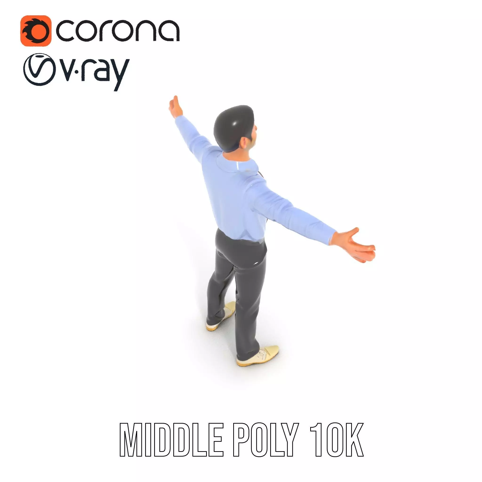 Businessman in Formal Attire Model Pack Low-poly 3D model_9