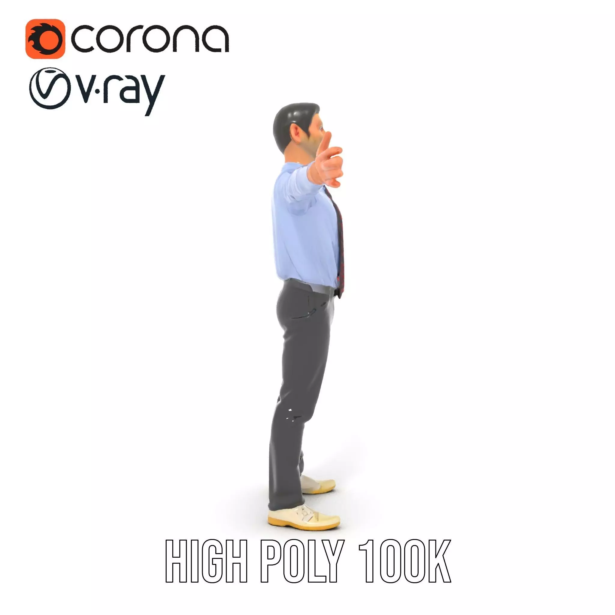 Businessman in Formal Attire Model Pack Low-poly 3D model_17