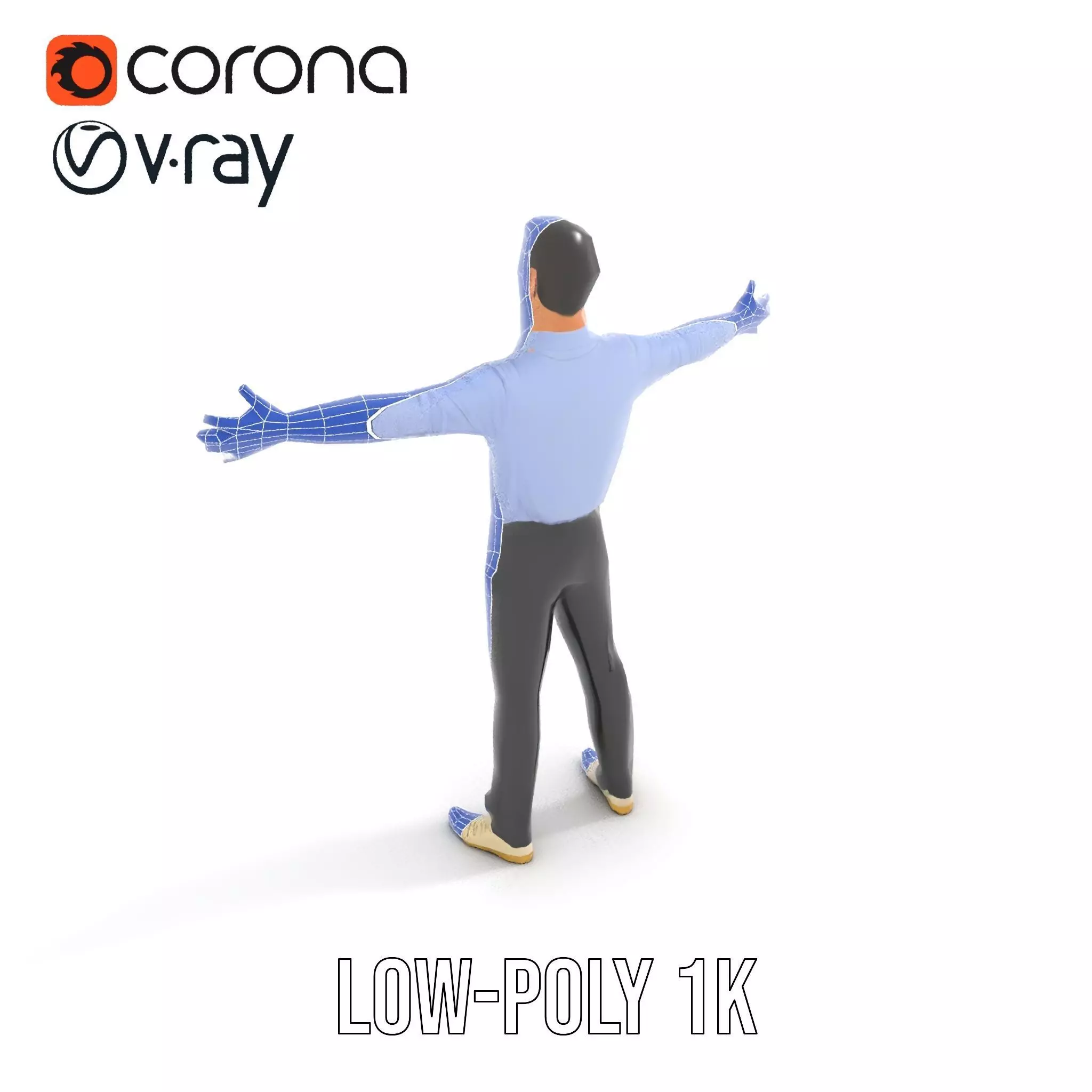 Businessman in Formal Attire Model Pack Low-poly 3D model_16