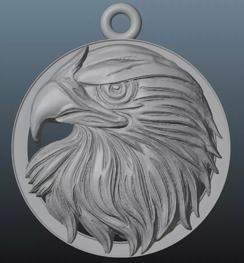 Eagle Head Pendant 3D Model 3D print model_15
