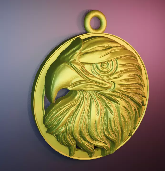Eagle Head Pendant 3D Model 3D print model_11