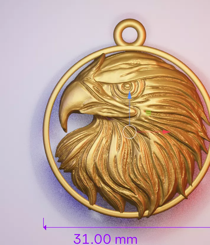 Eagle Head Pendant 3D Model 3D print model_21