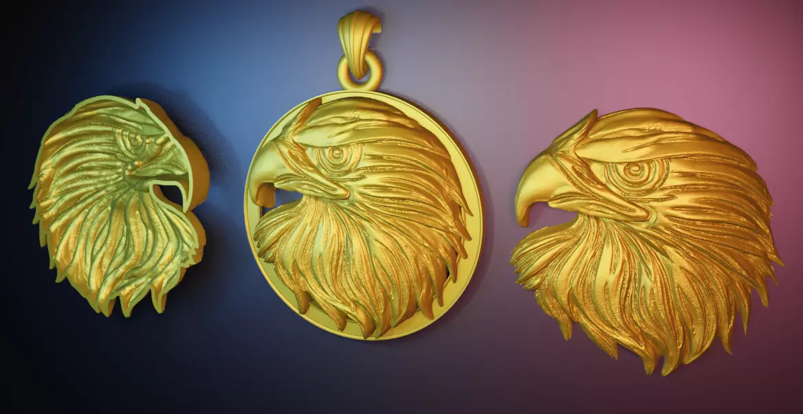 Eagle Head Pendant 3D Model 3D print model_19