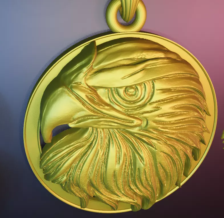 Eagle Head Pendant 3D Model 3D print model_9