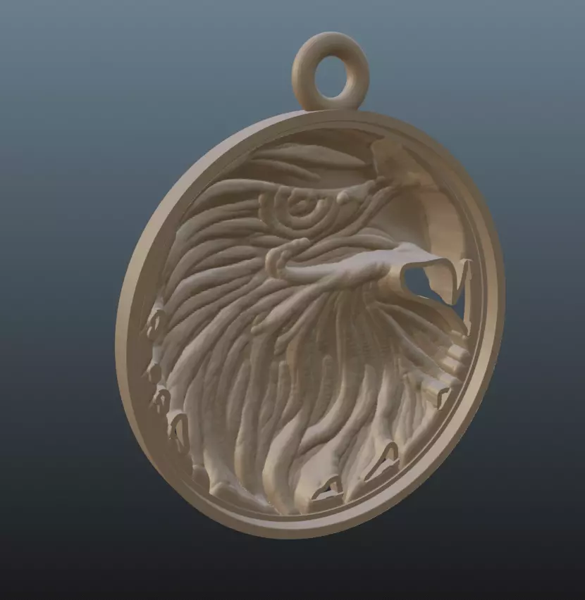 Eagle Head Pendant 3D Model 3D print model_16