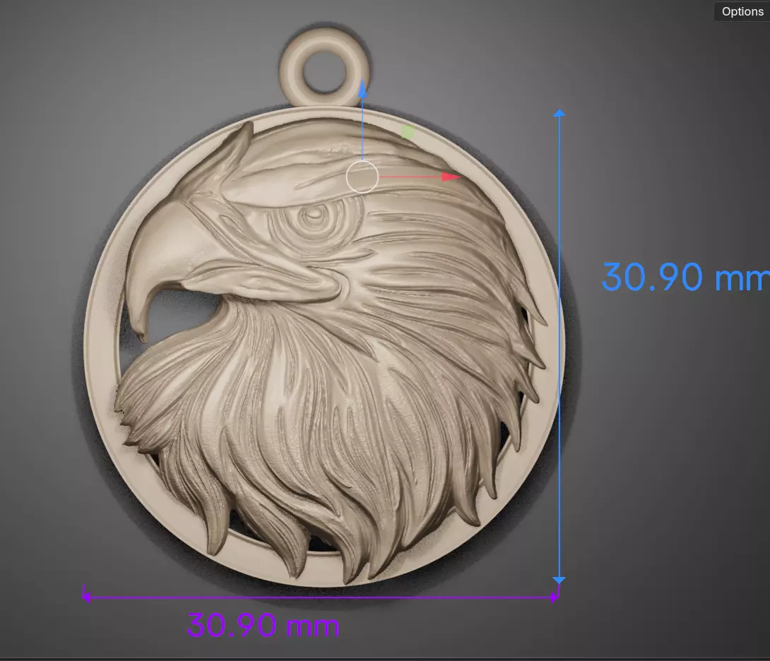 Eagle Head Pendant 3D Model 3D print model_17