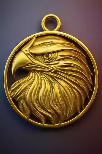 Eagle Head Pendant 3D Model