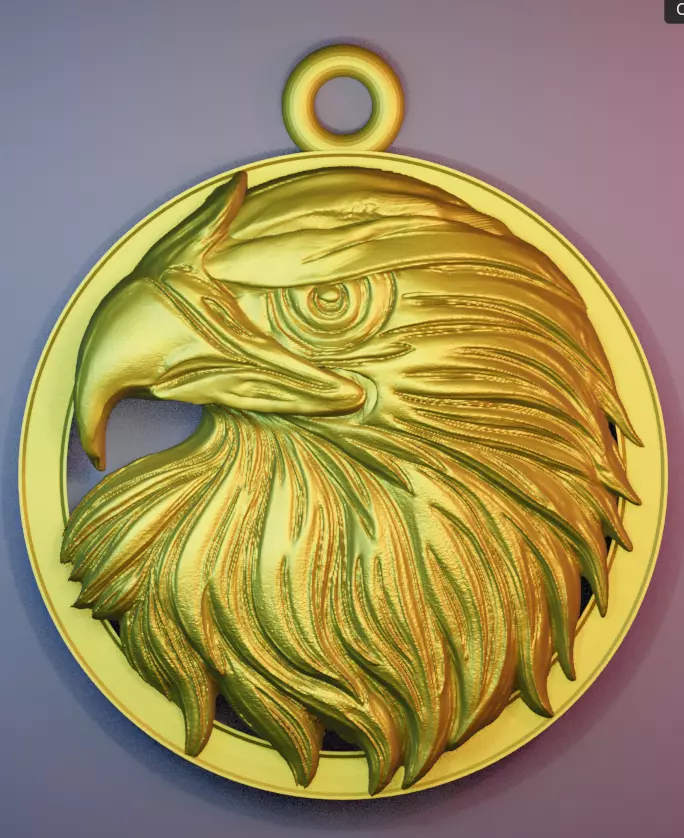 Eagle Head Pendant 3D Model 3D print model_2