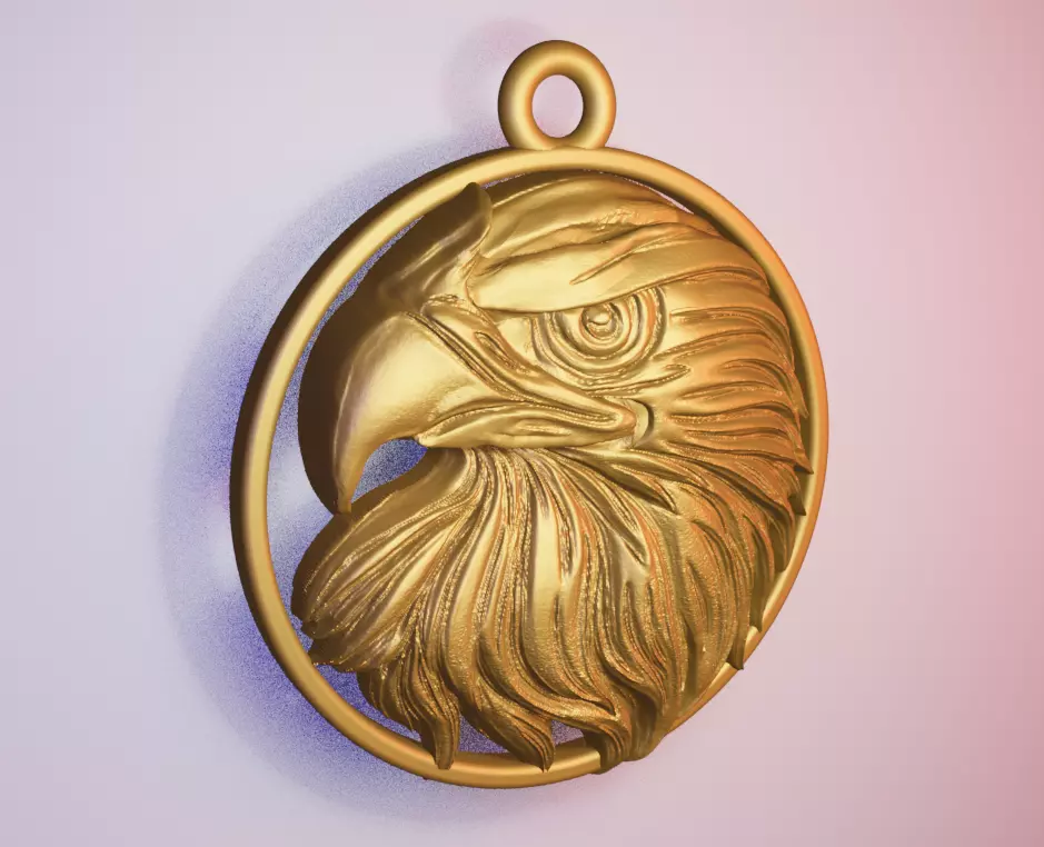 Eagle Head Pendant 3D Model 3D print model_10