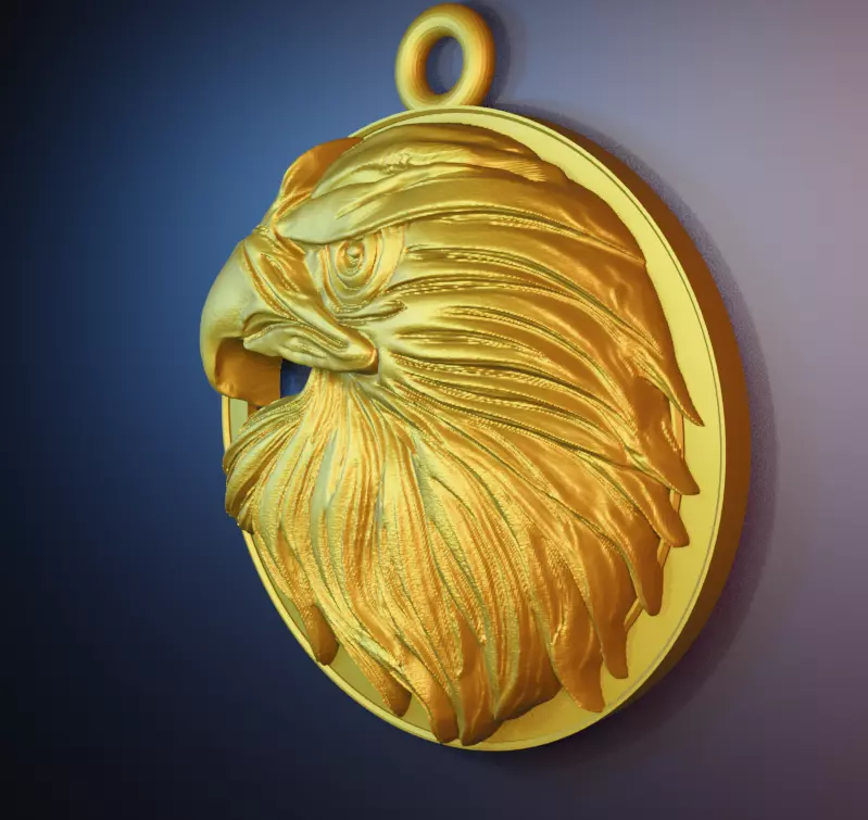 Eagle Head Pendant 3D Model 3D print model_12
