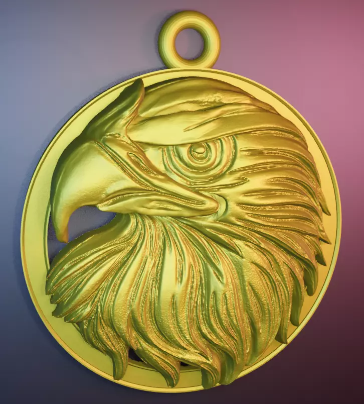 Eagle Head Pendant 3D Model 3D print model_8