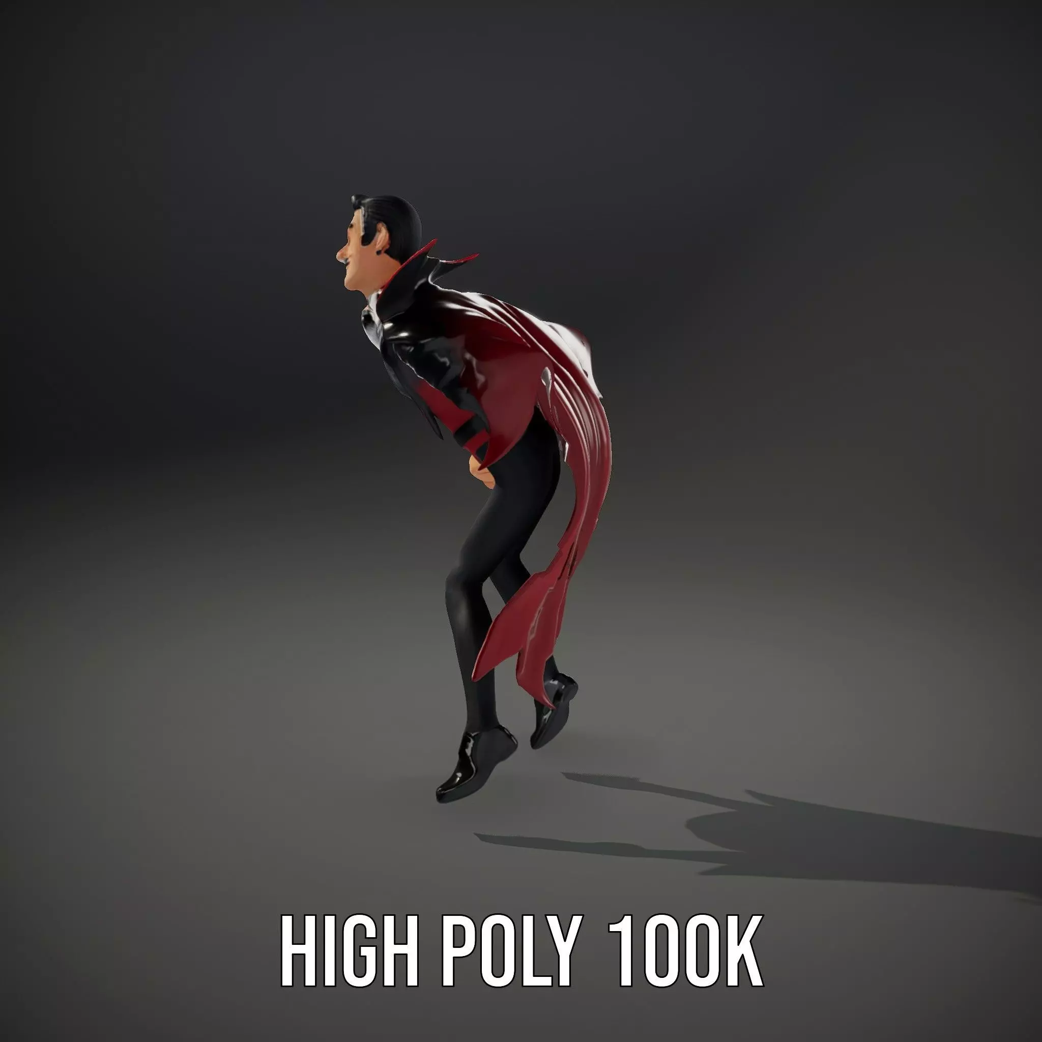 Vampire Character Model Pack with Detailed Cape Low-poly 3D model_35