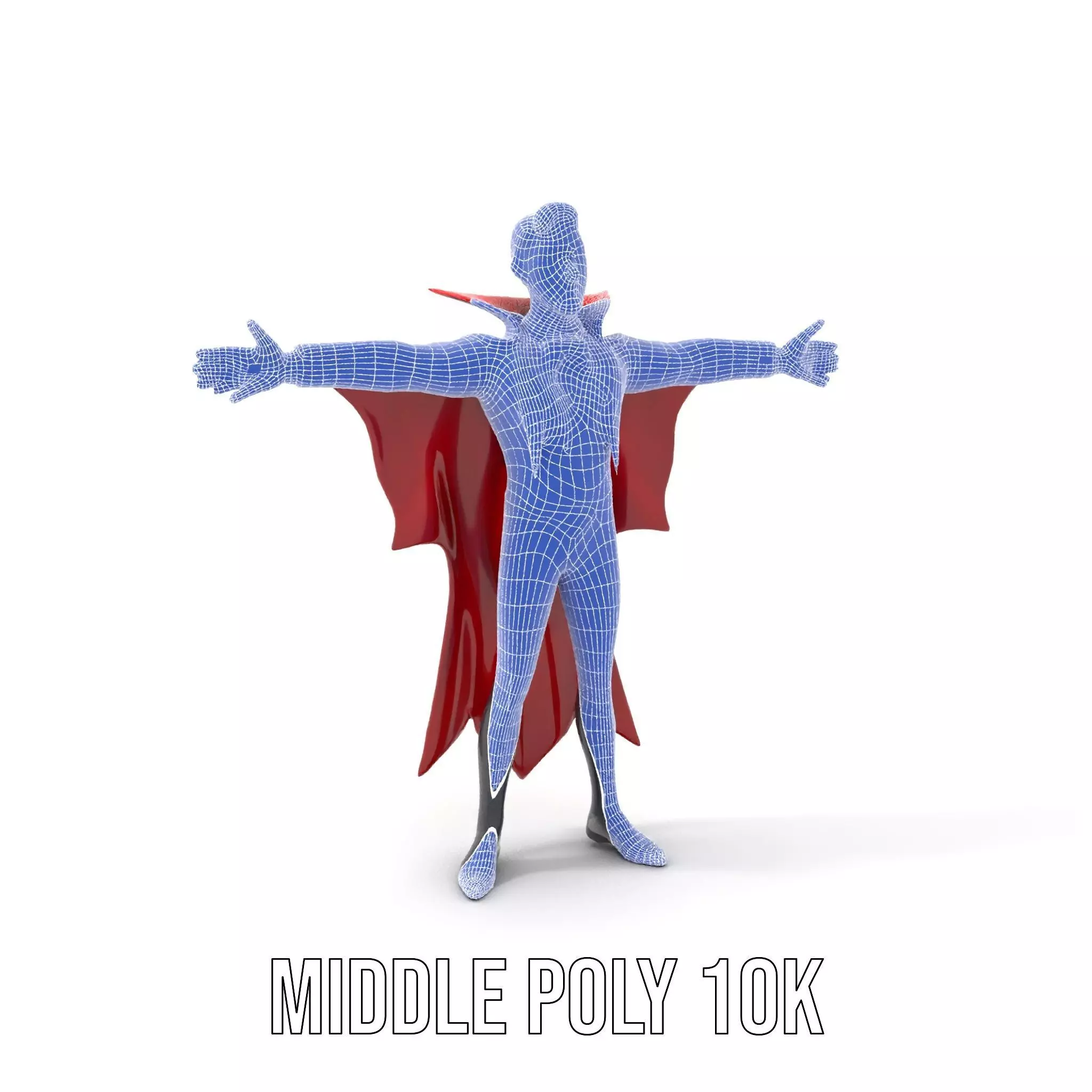 Vampire Character Model Pack with Detailed Cape Low-poly 3D model_11