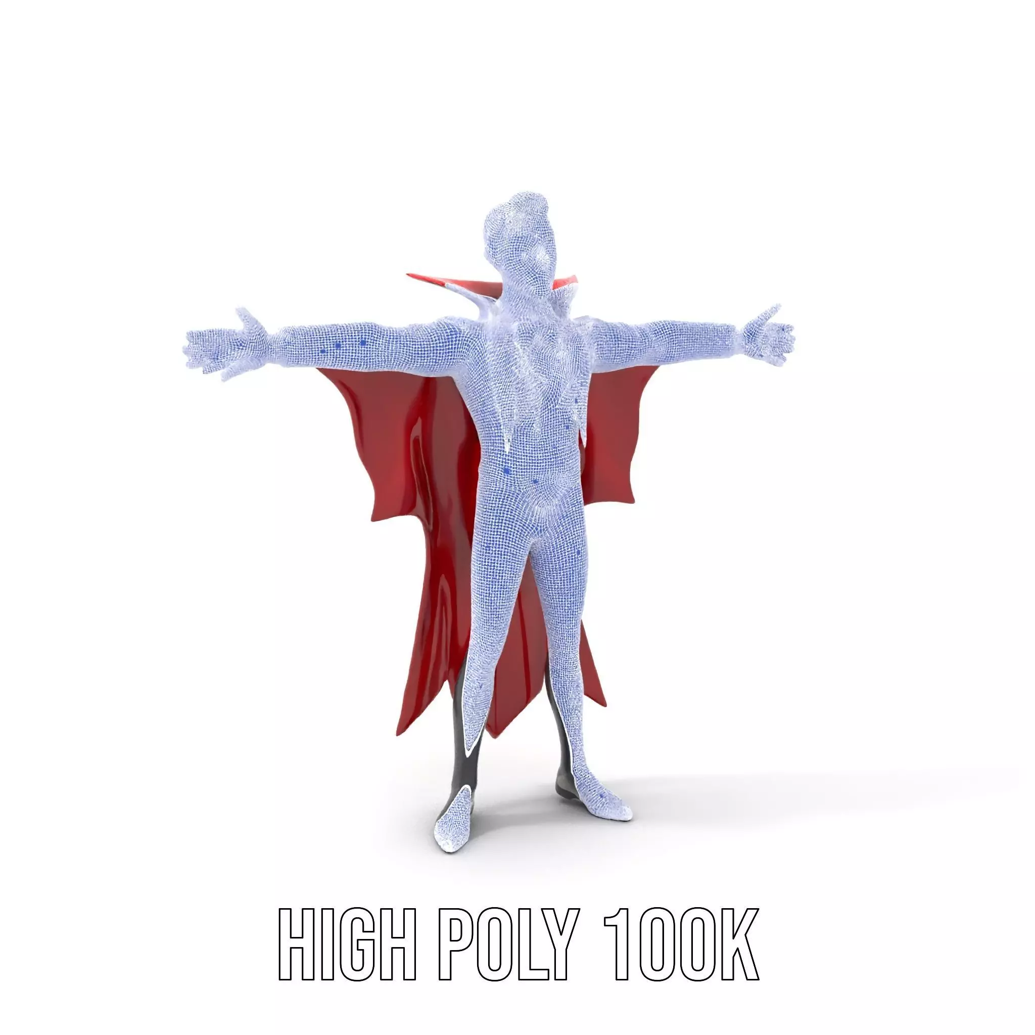 Vampire Character Model Pack with Detailed Cape Low-poly 3D model_5