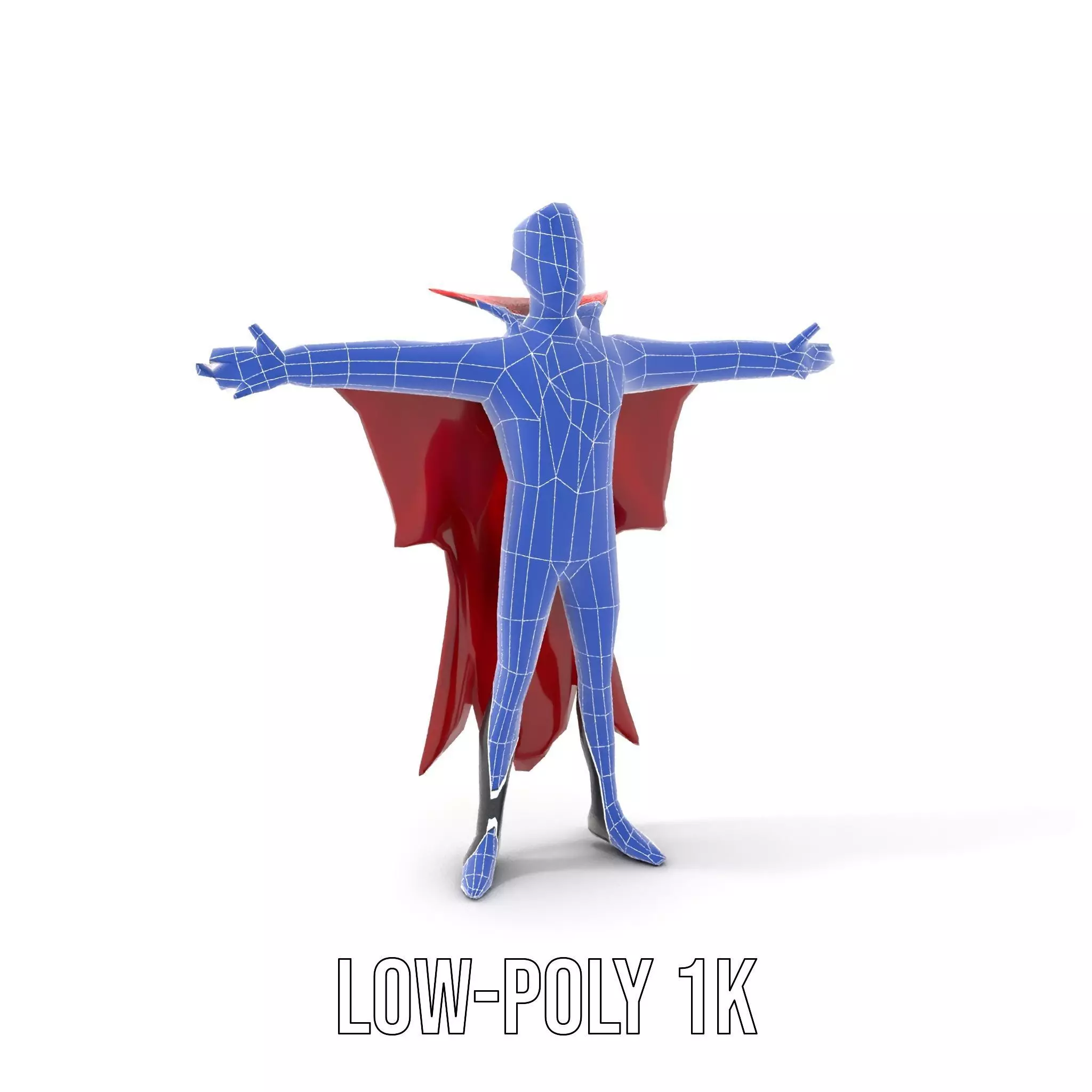 Vampire Character Model Pack with Detailed Cape Low-poly 3D model_29