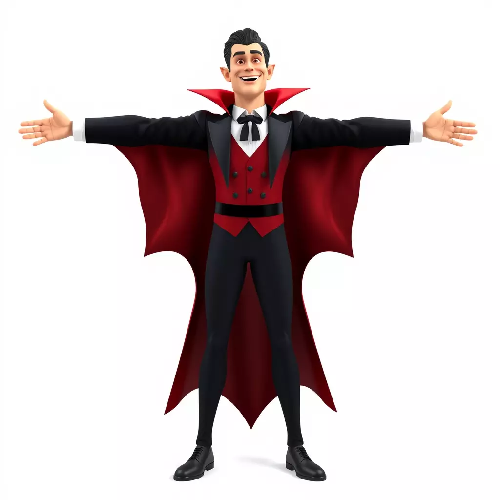 Vampire Character Model Pack with Detailed Cape Low-poly 3D model_3