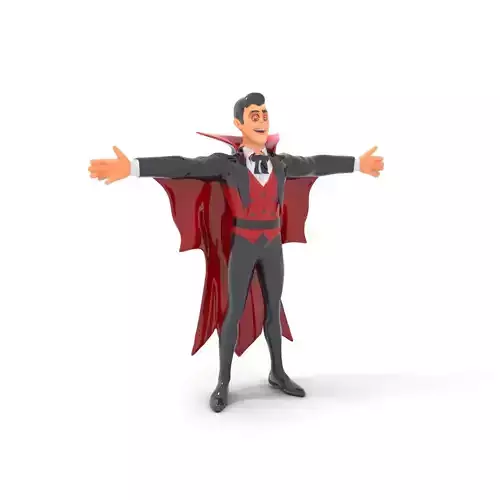 Vampire Character Model Pack with Detailed Cape Low-poly 3D model