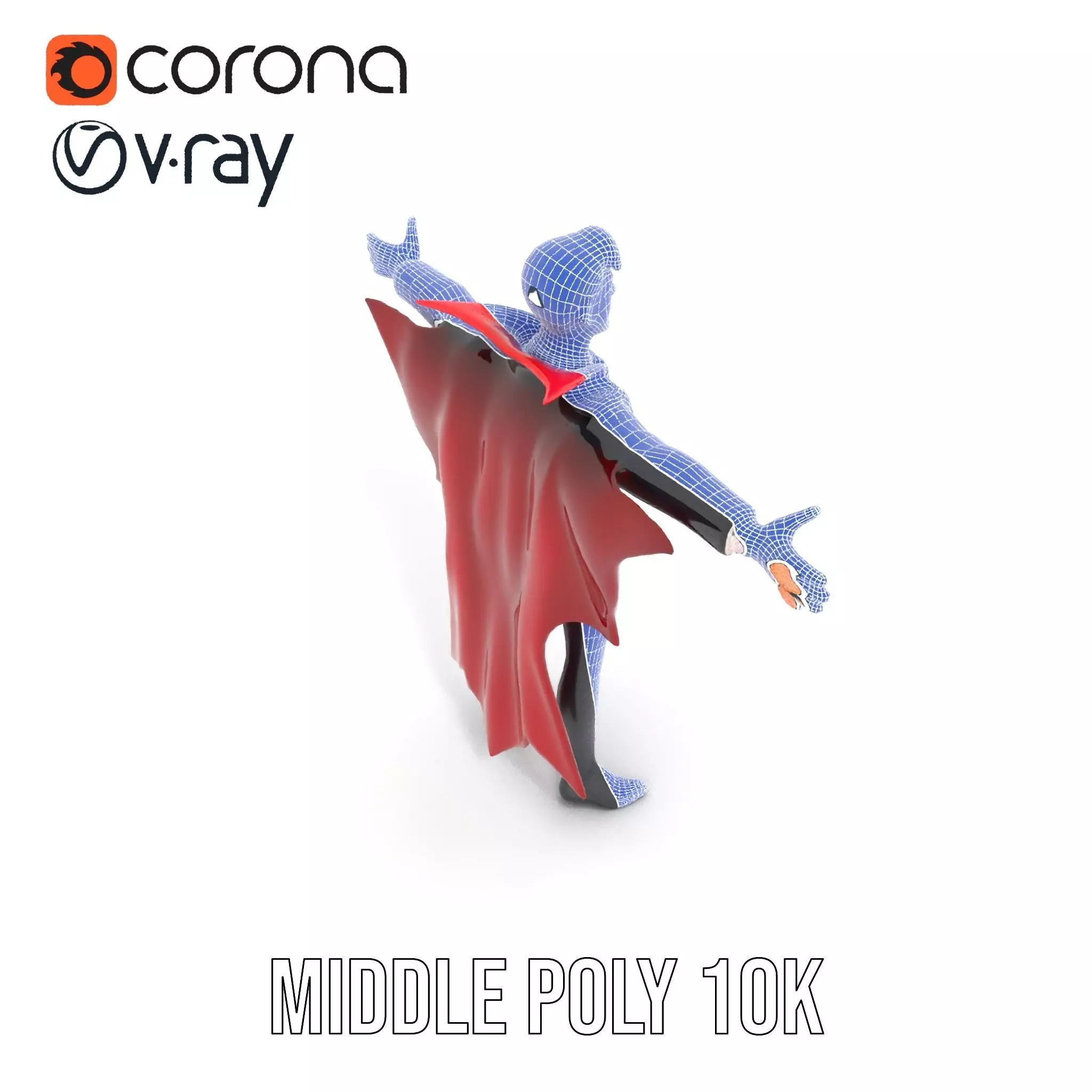 Vampire Character Model Pack with Detailed Cape Low-poly 3D model_13