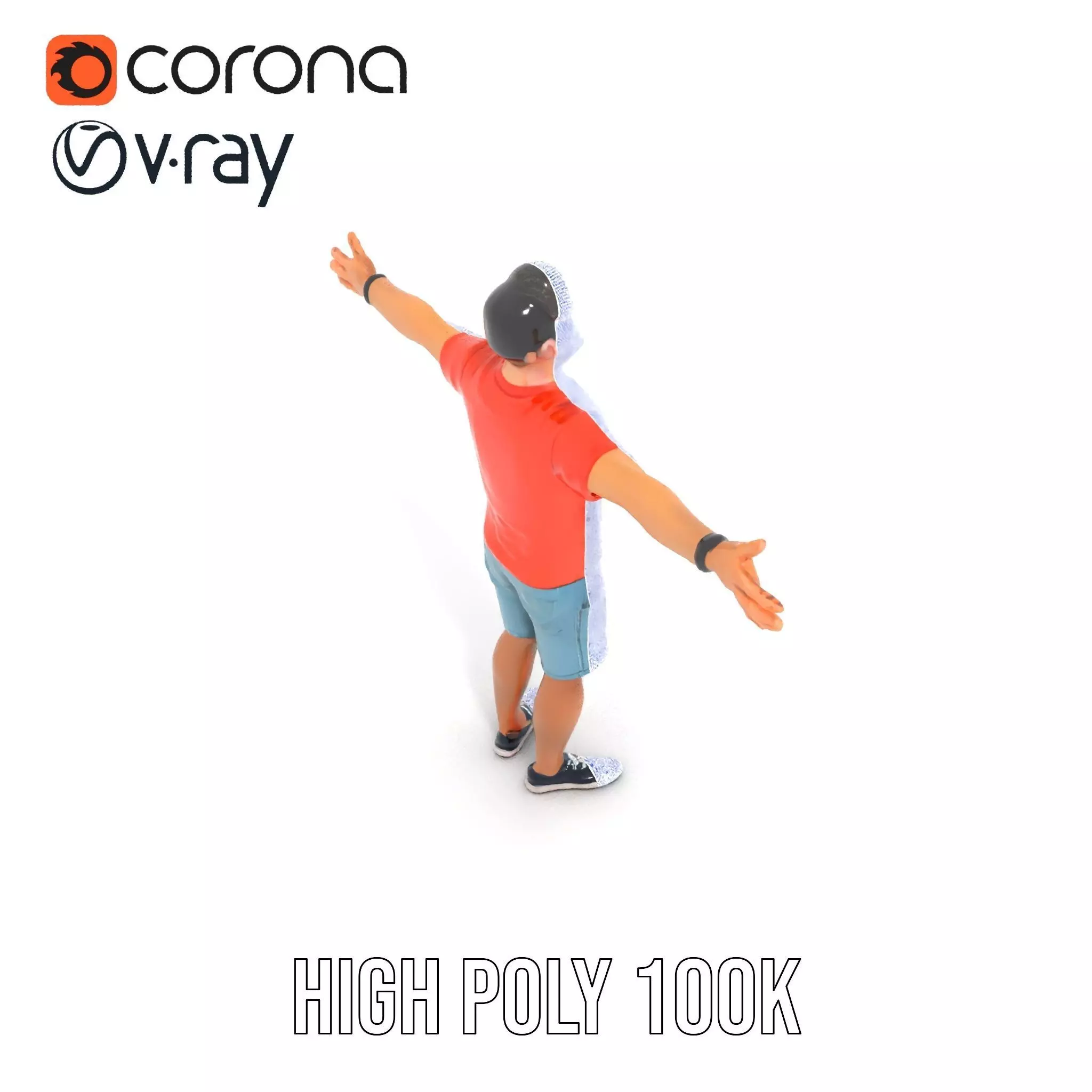 Casual Male Character Model Pack with Detailed Clothing Low-poly 3D model_22