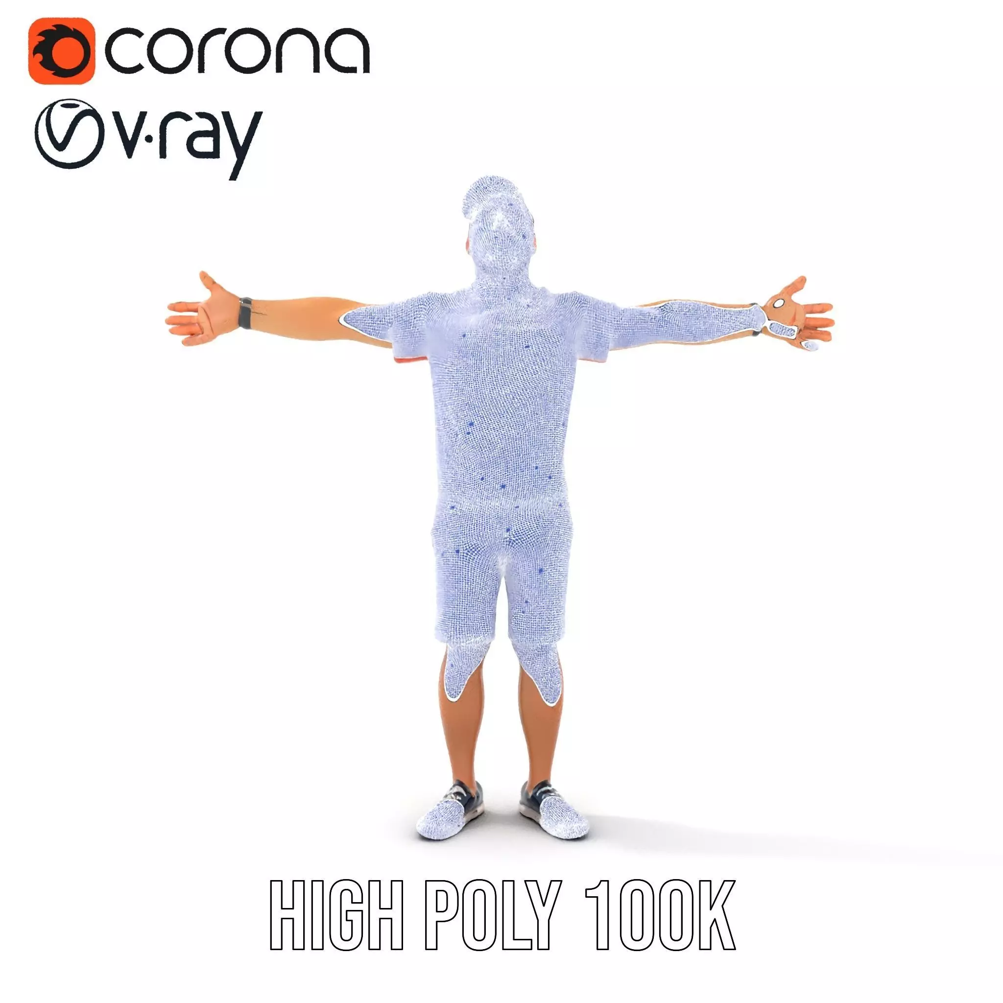 Casual Male Character Model Pack with Detailed Clothing Low-poly 3D model_32