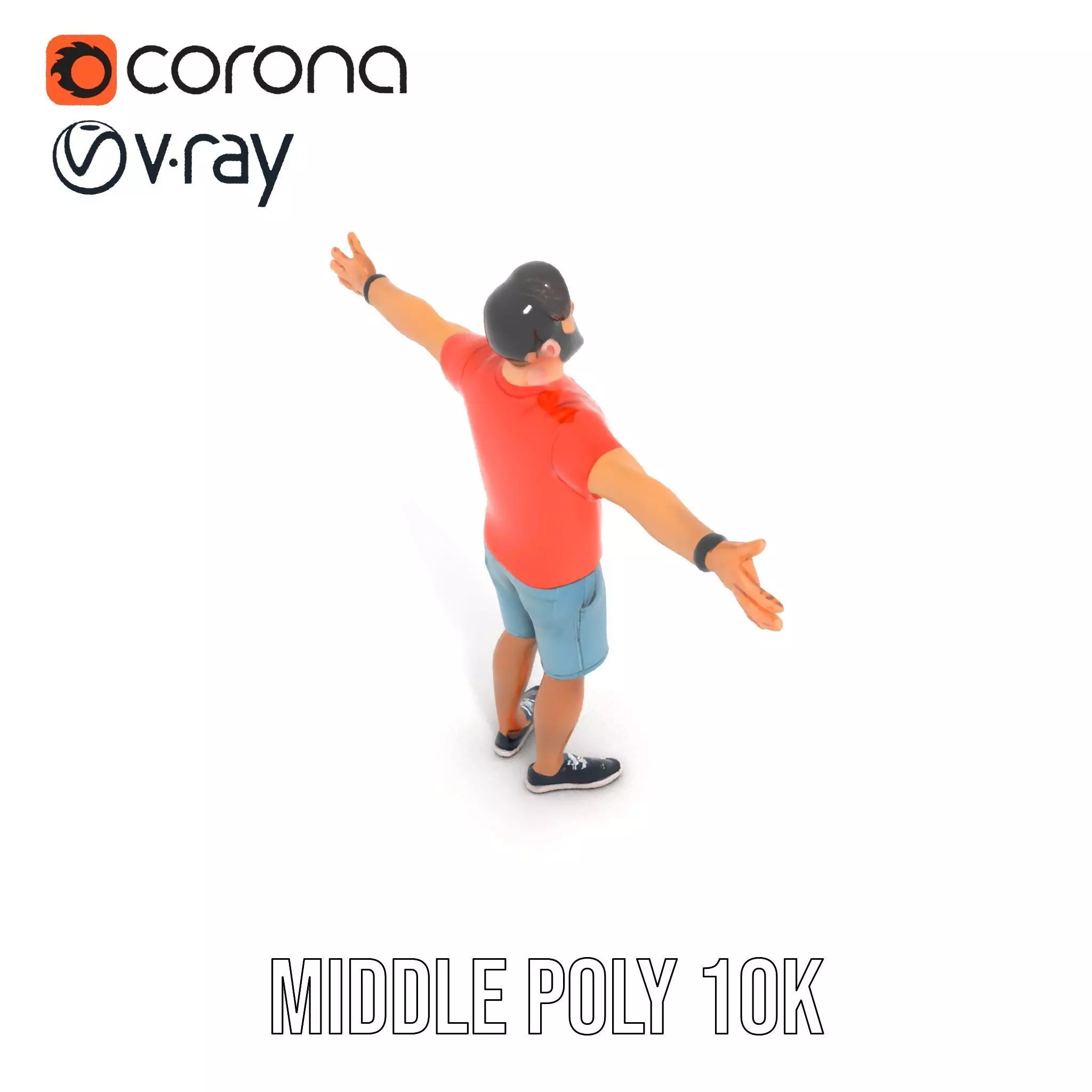 Casual Male Character Model Pack with Detailed Clothing Low-poly 3D model_12