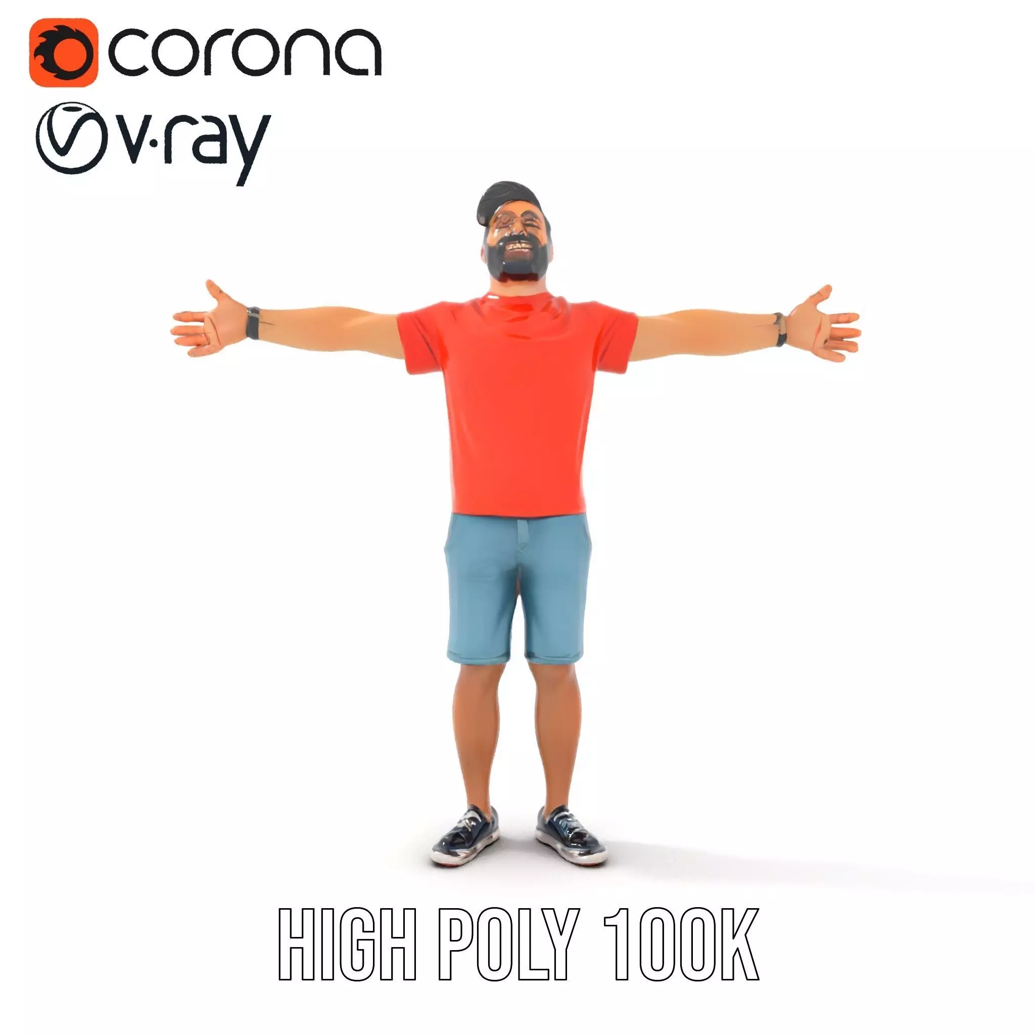 Casual Male Character Model Pack with Detailed Clothing Low-poly 3D model_28