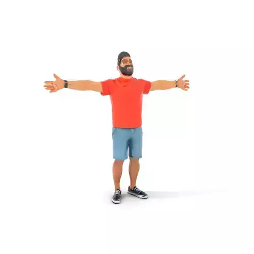 Casual Male Character Model Pack with Detailed Clothing Low-poly 3D model