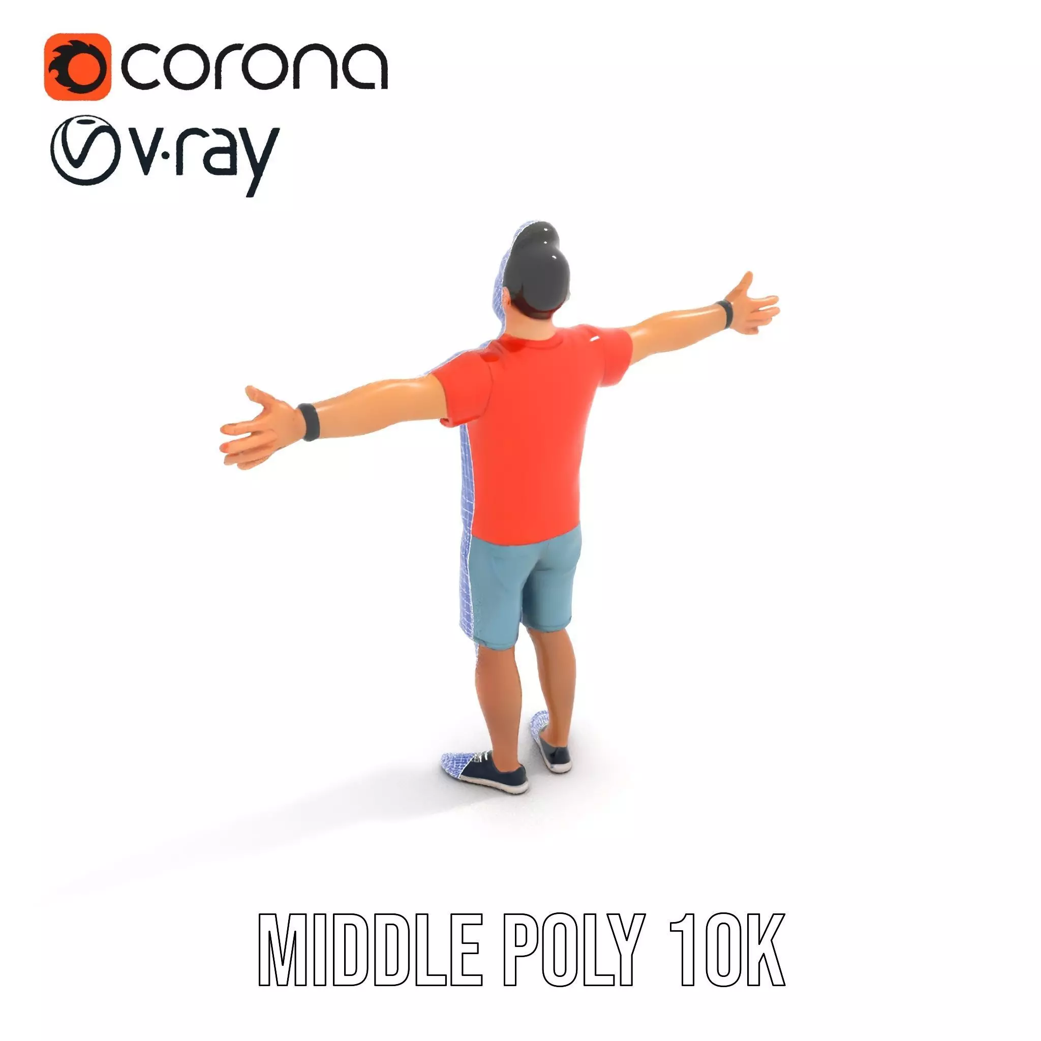 Casual Male Character Model Pack with Detailed Clothing Low-poly 3D model_20