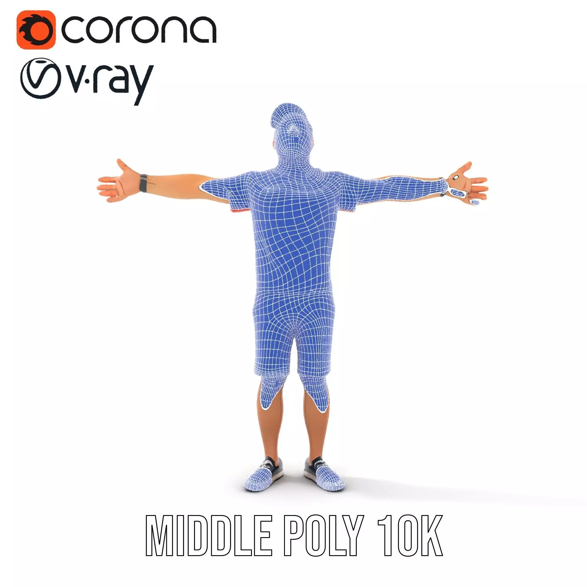 Casual Male Character Model Pack with Detailed Clothing Low-poly 3D model_29