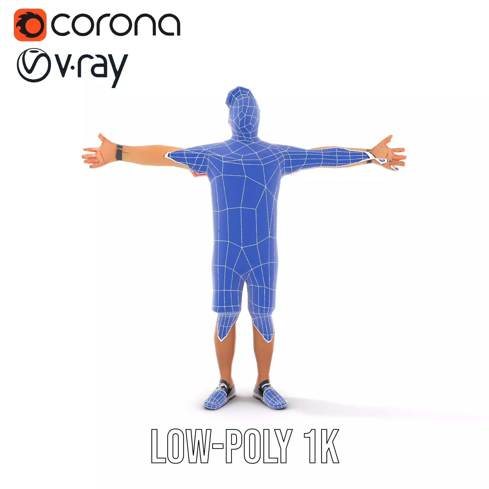 Casual Male Character Model Pack with Detailed Clothing Low-poly 3D model_30