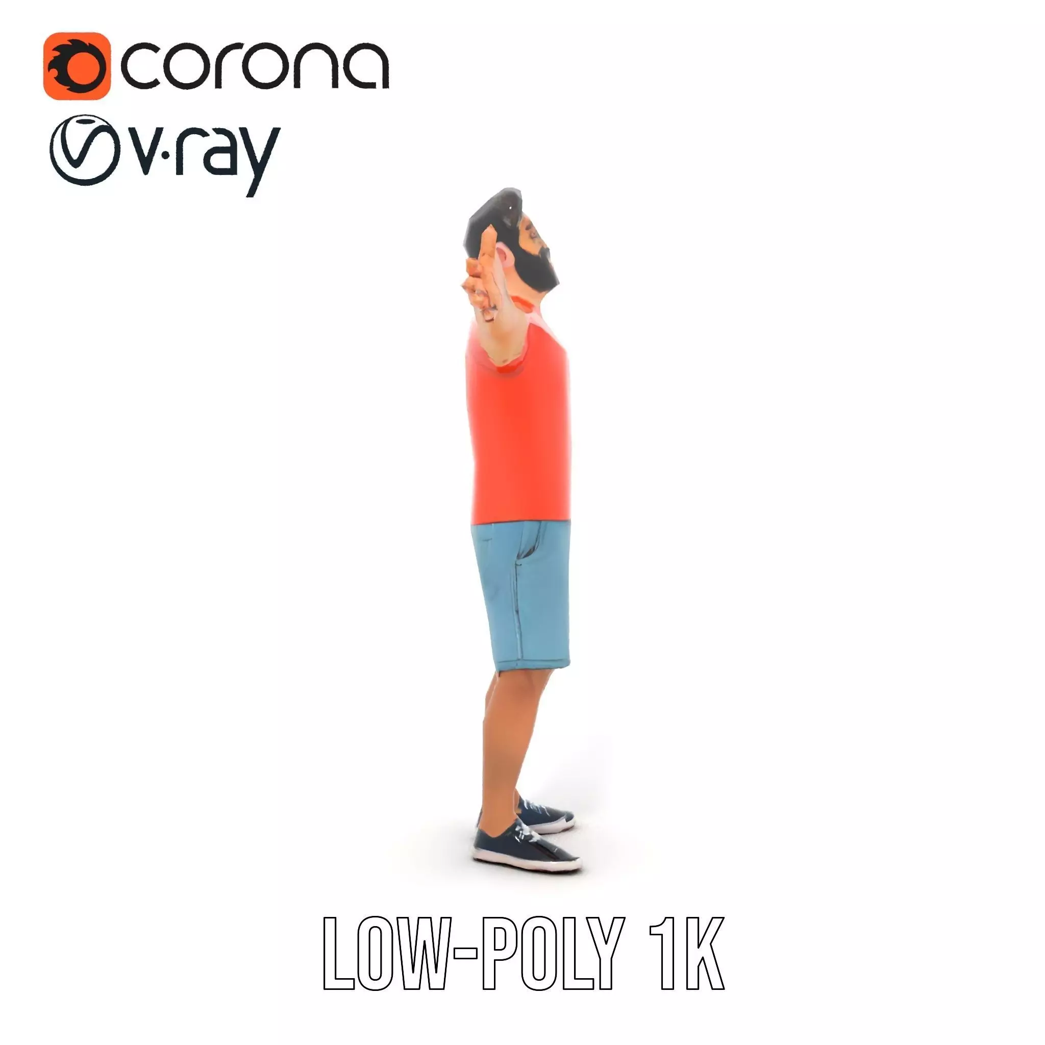 Casual Male Character Model Pack with Detailed Clothing Low-poly 3D model_16